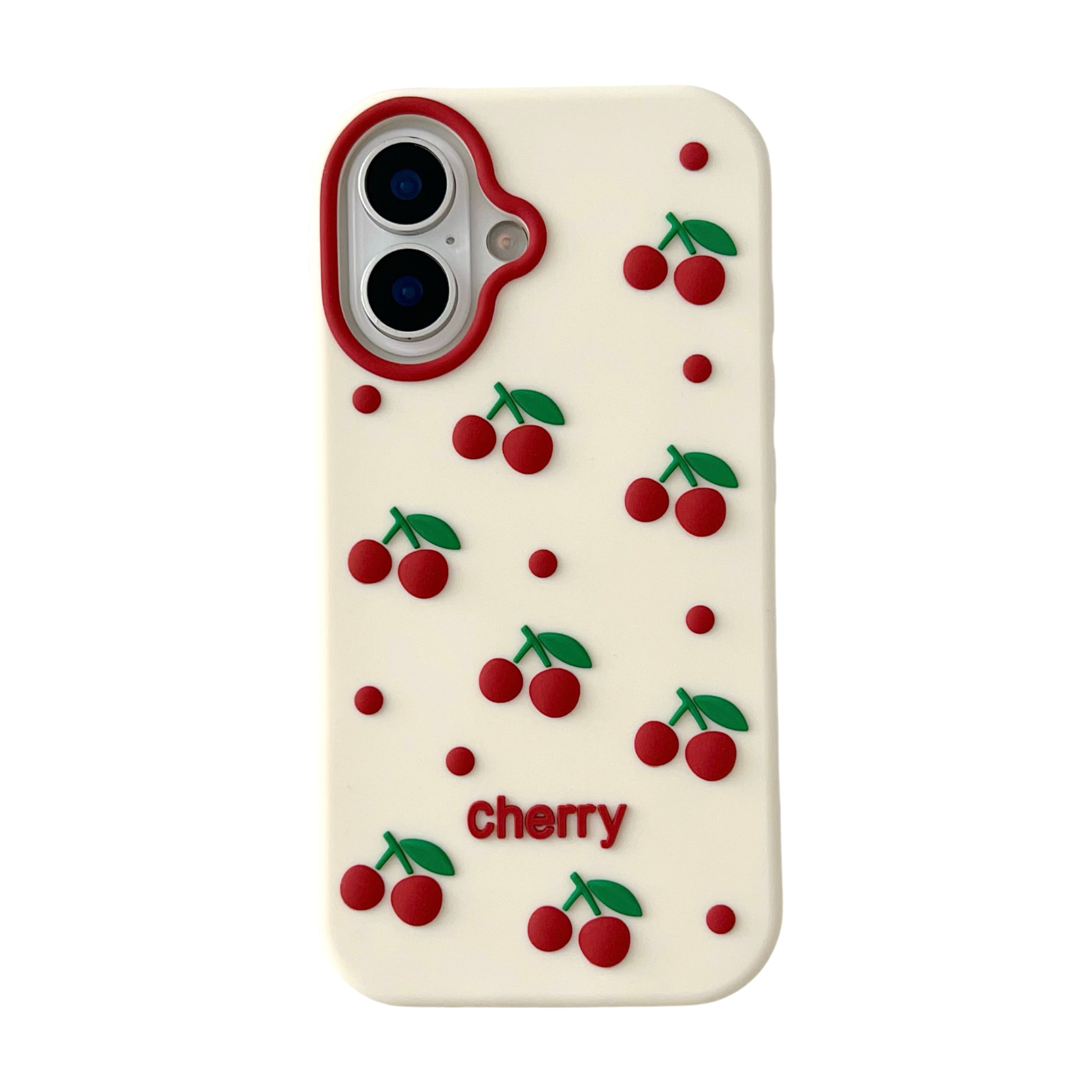 Cherry Bracket Soft Silicone Phone Case For iPhone 16 Plus