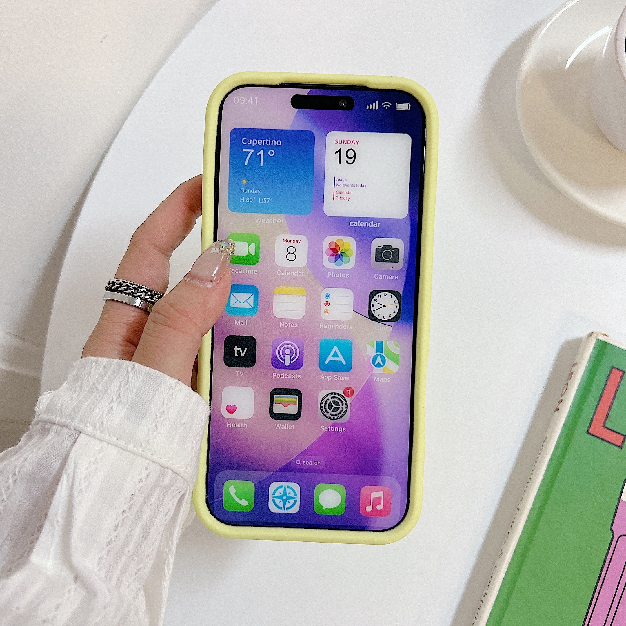 3D Green Clover 'Lucky & Nice' Cute Cartoon Design Silicone Phone Case For iPhone 15