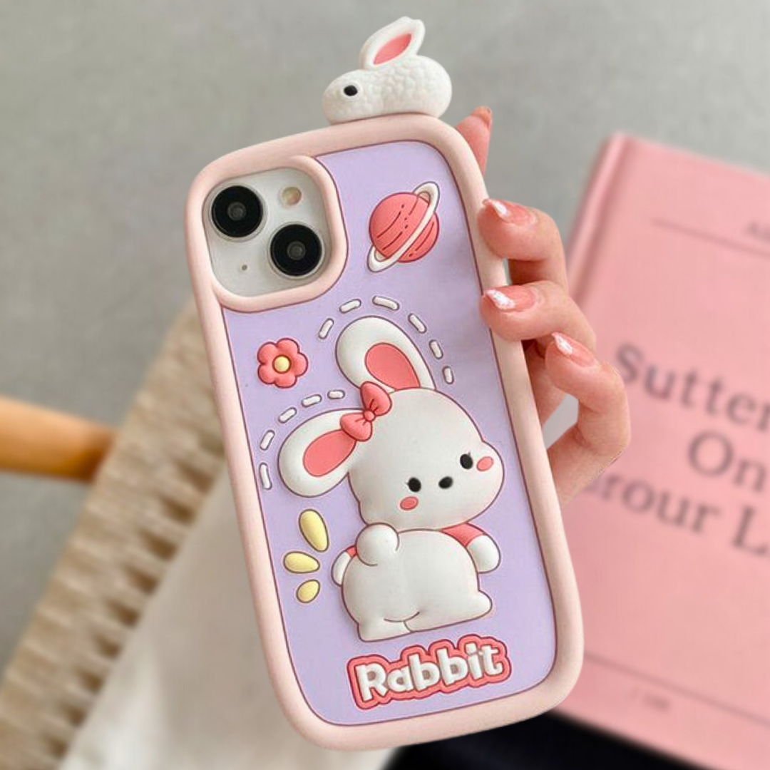 rabbit-with-earth-silicon-phone-cases-for-iphone