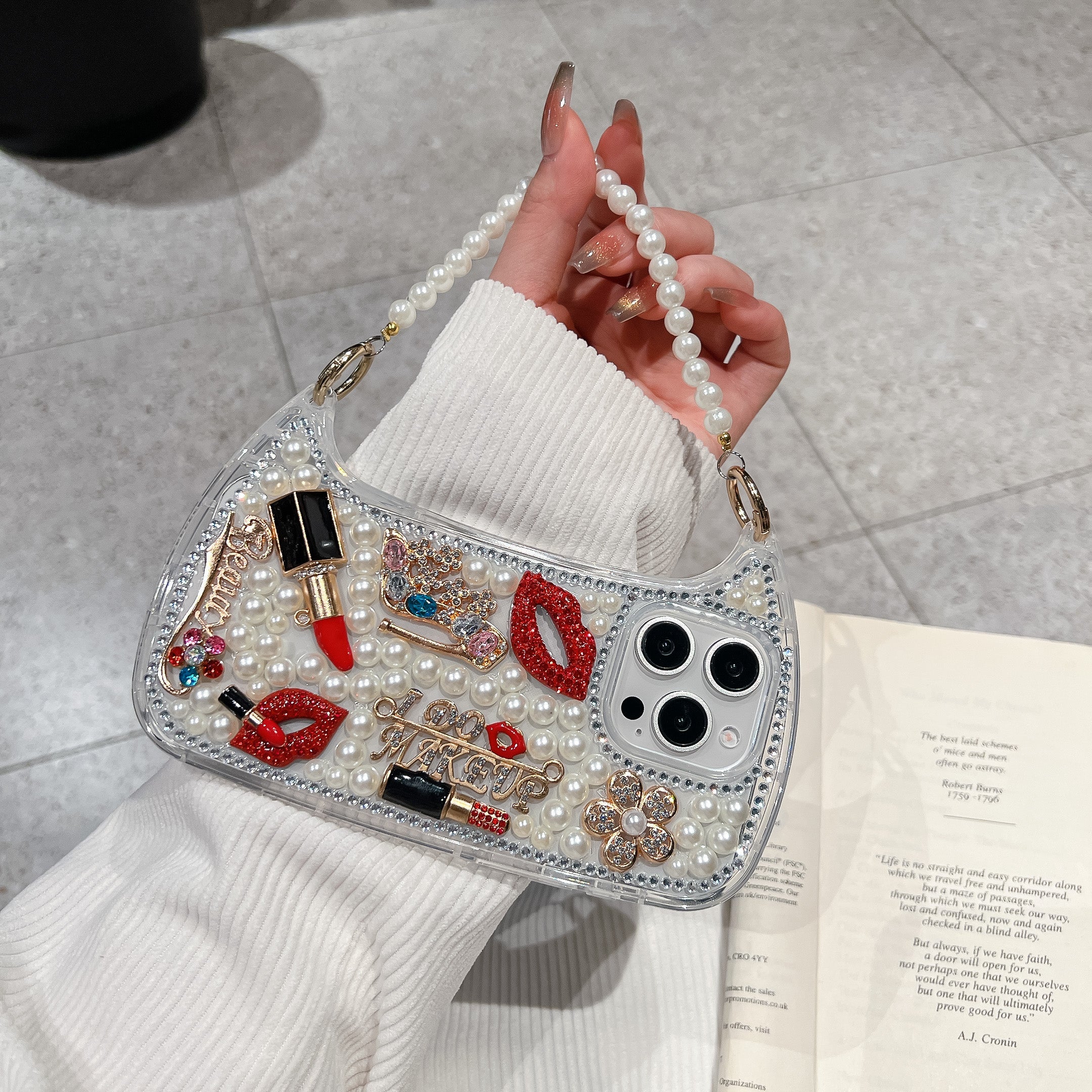 Beauty Makeup Bag Silicon Phone Cases For iPhone 15 Plus