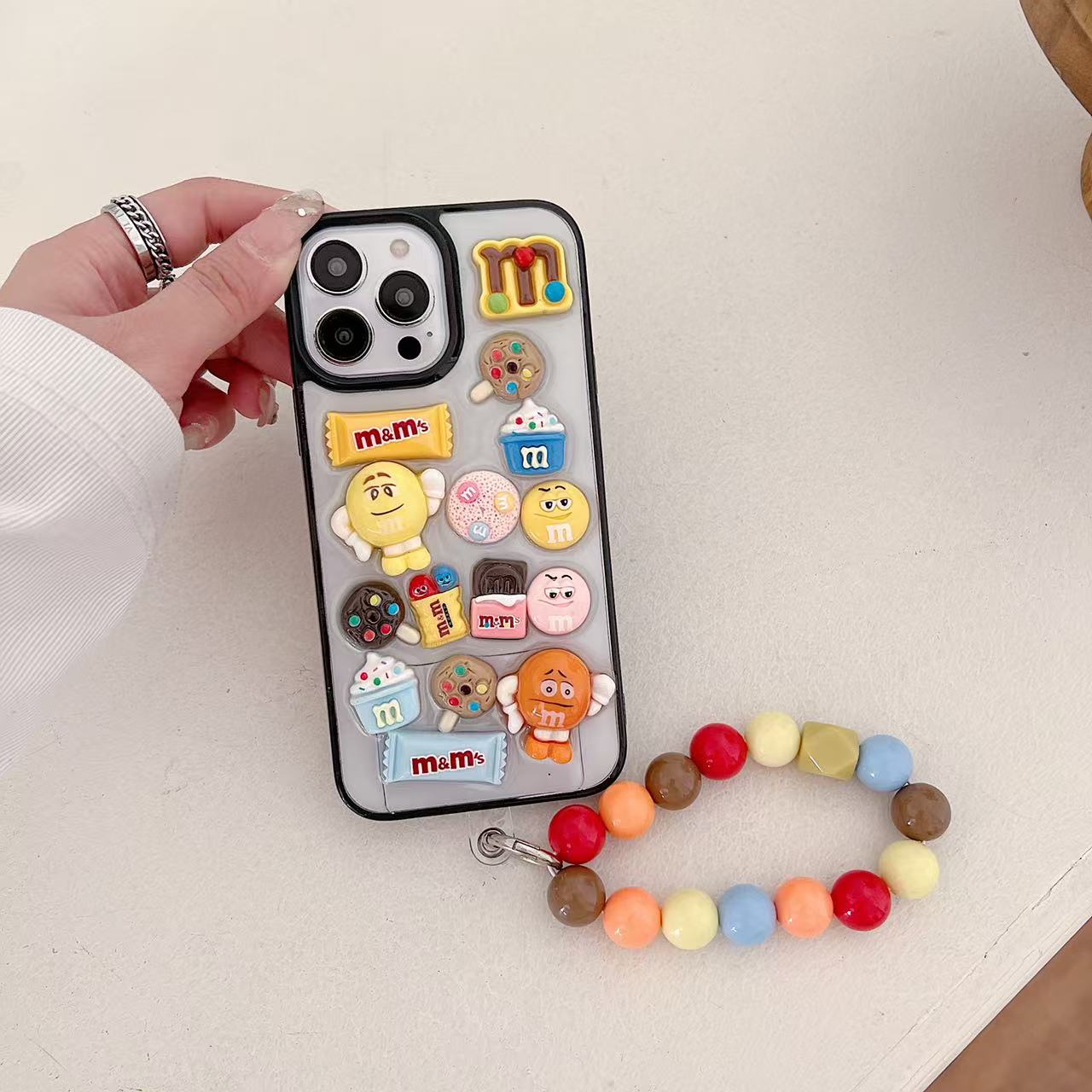 Candy Crush With Stone Bracelet Silicon Phone Cases For iPhone 15 Plus