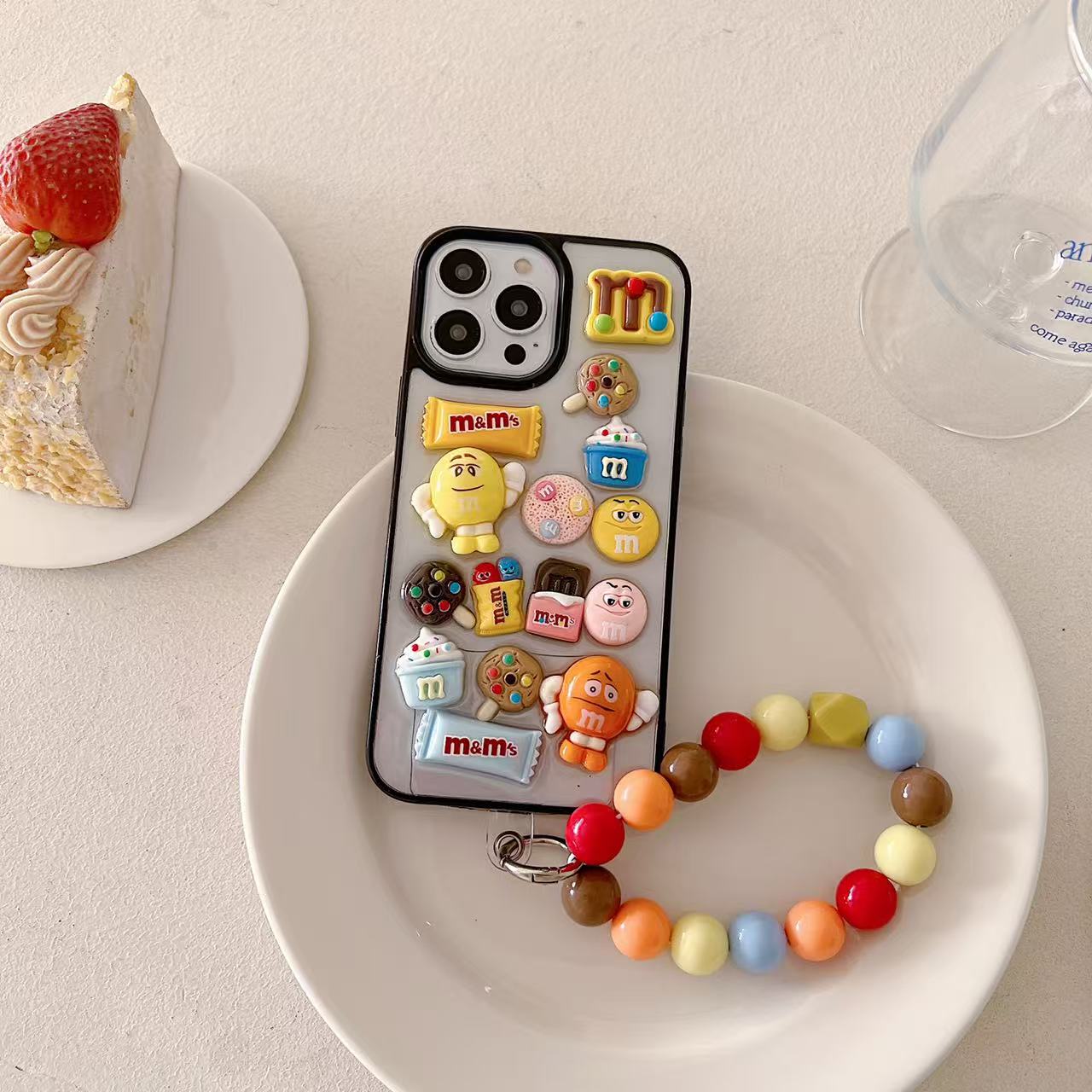 Candy Crush With Stone Bracelet Silicon Phone Cases For iPhone 15 Plus