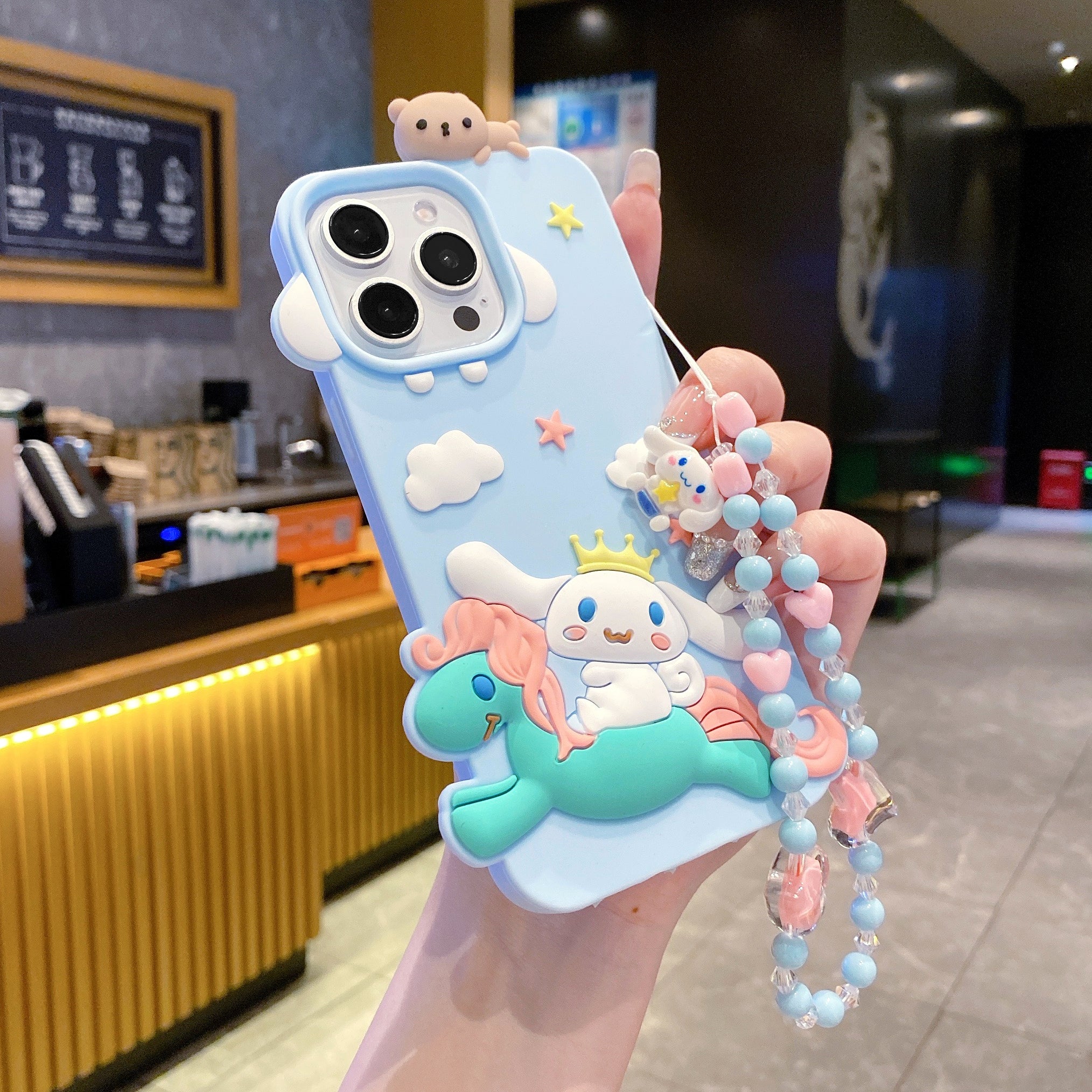Cute 3D Unicorn Lanyard Silicon Phone Cases For iPhone 16