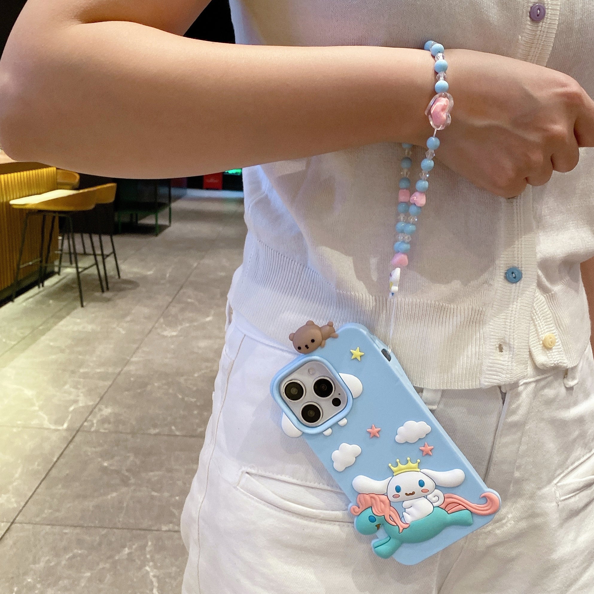 Cute 3D Unicorn Lanyard Silicon Phone Cases For iPhone 16