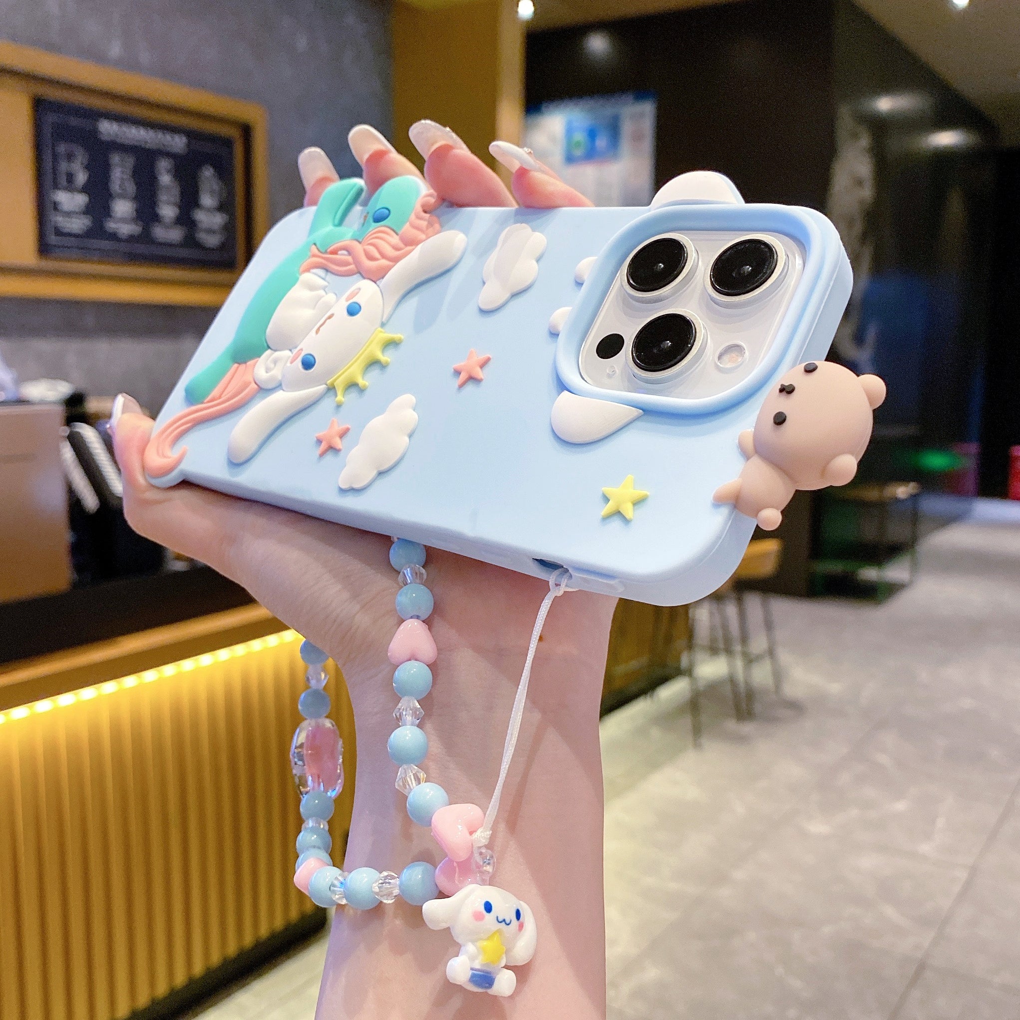 Cute 3D Unicorn Lanyard Silicon Phone Cases For iPhone 16