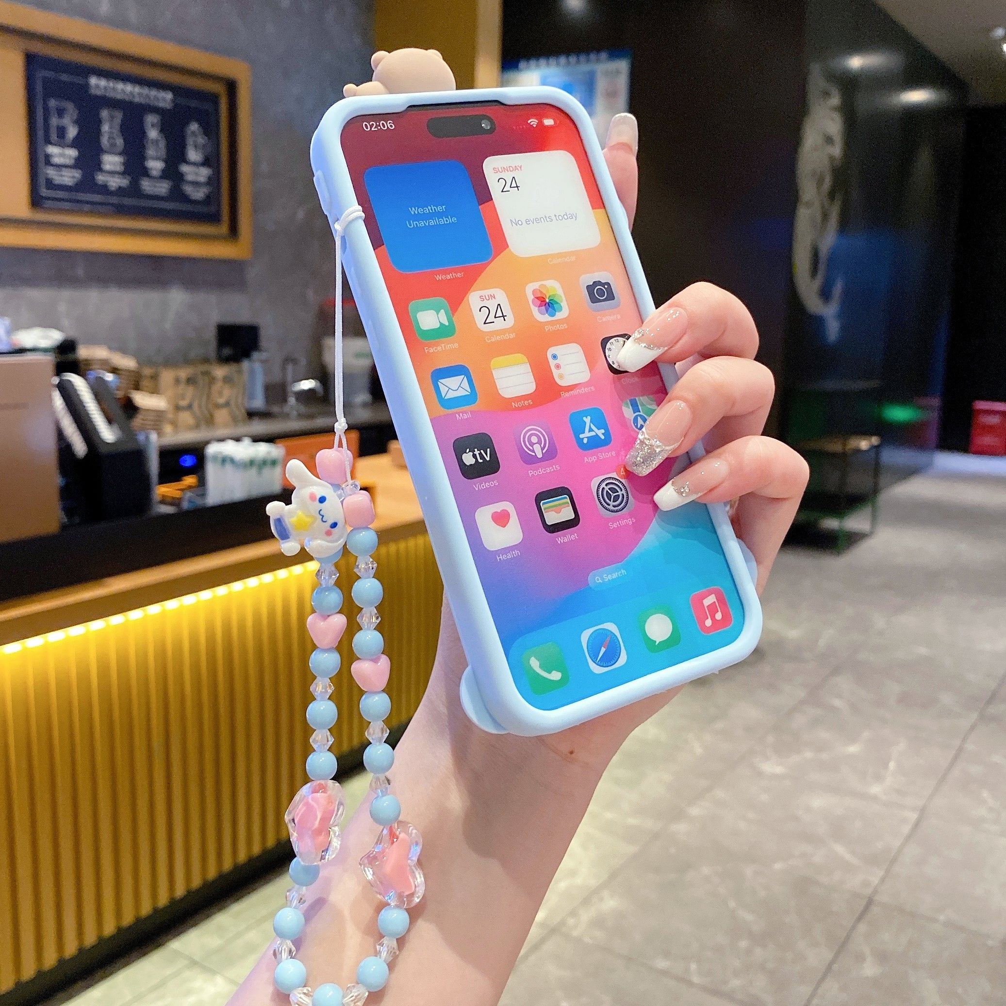 Cute 3D Unicorn Lanyard Silicon Phone Cases For iPhone 16