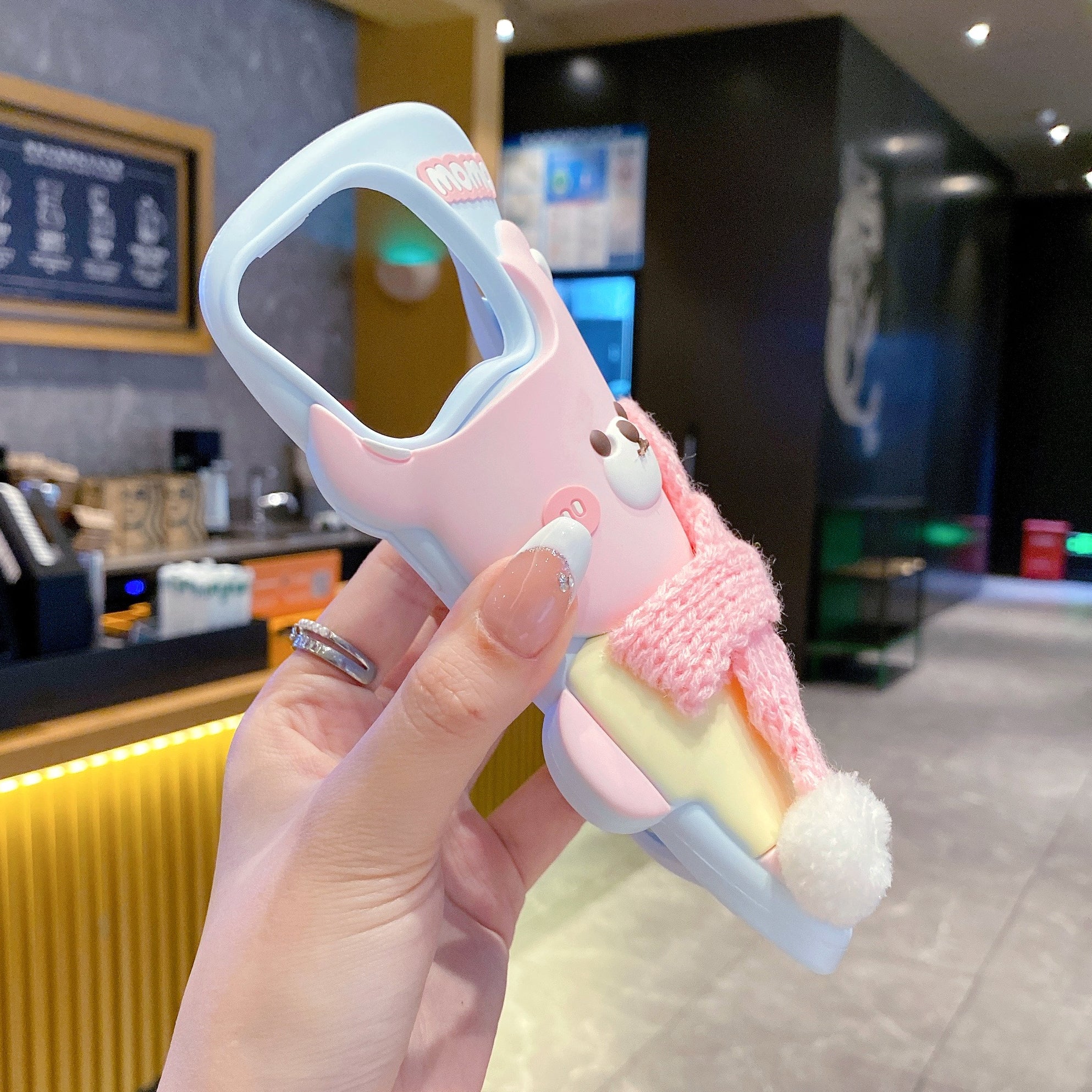 Cute Bear With Scarf Silicon Phone Case For iPhone 14 Plus