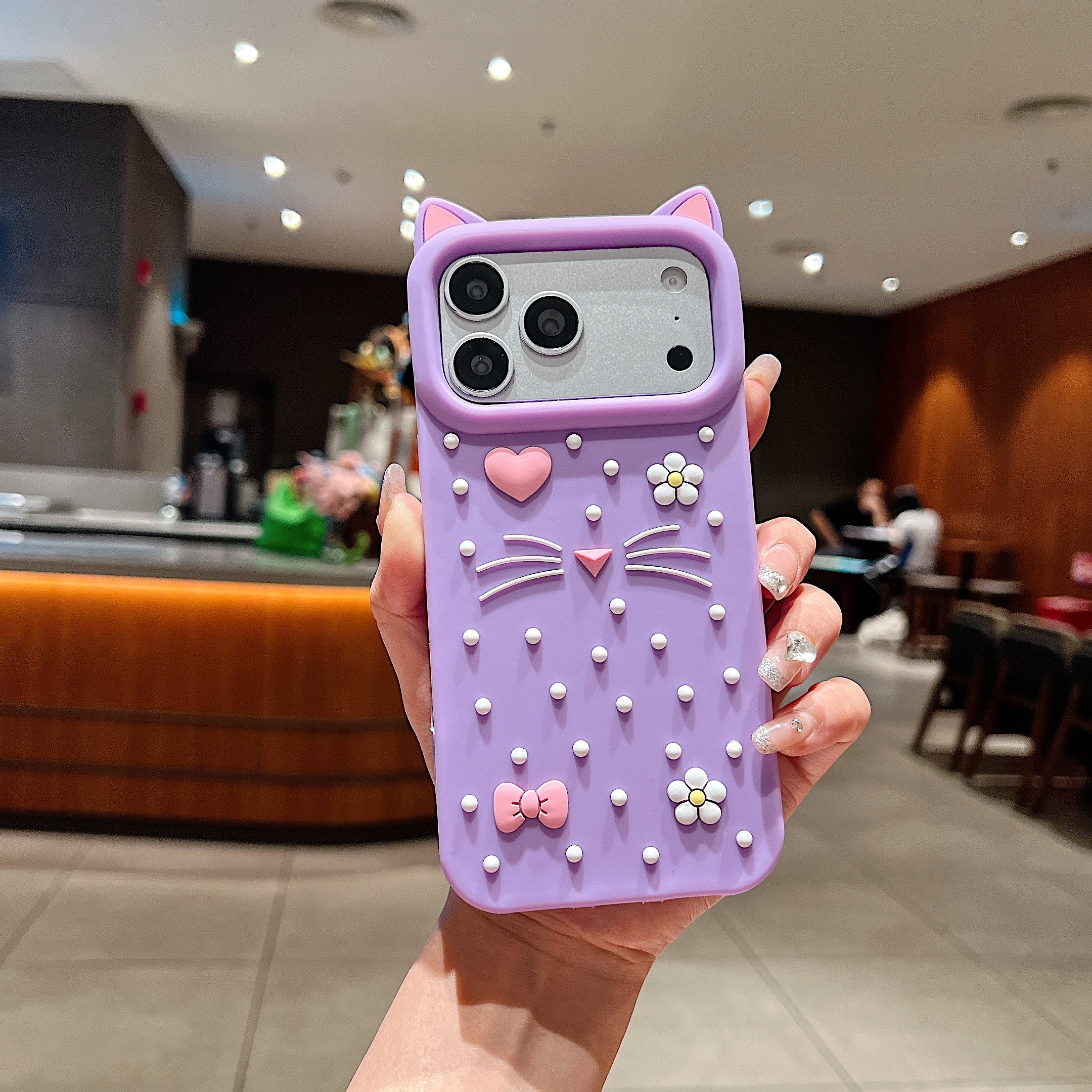 Kitty Whiskers Pearl Decorated Cover