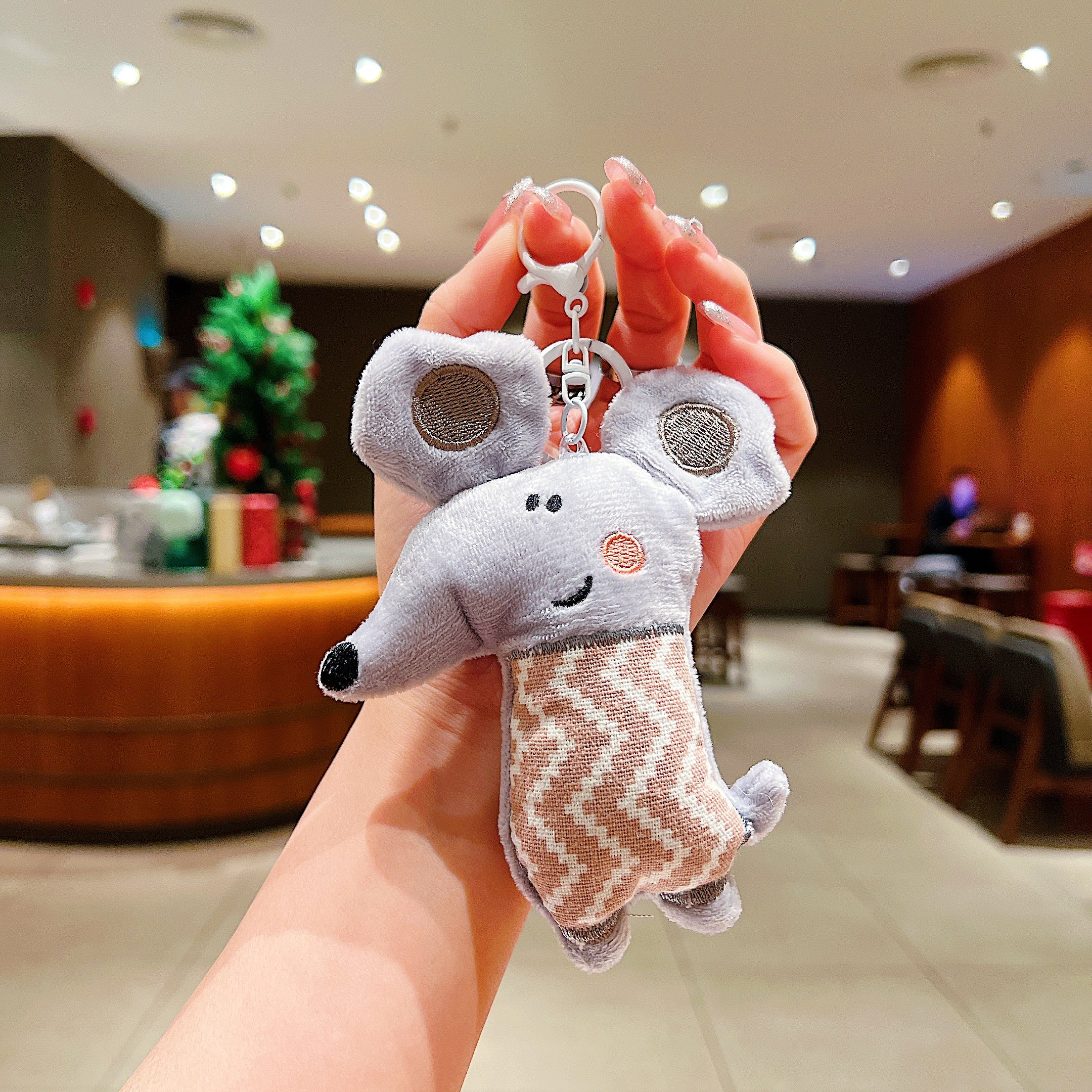Grey Mouse Plush Charm