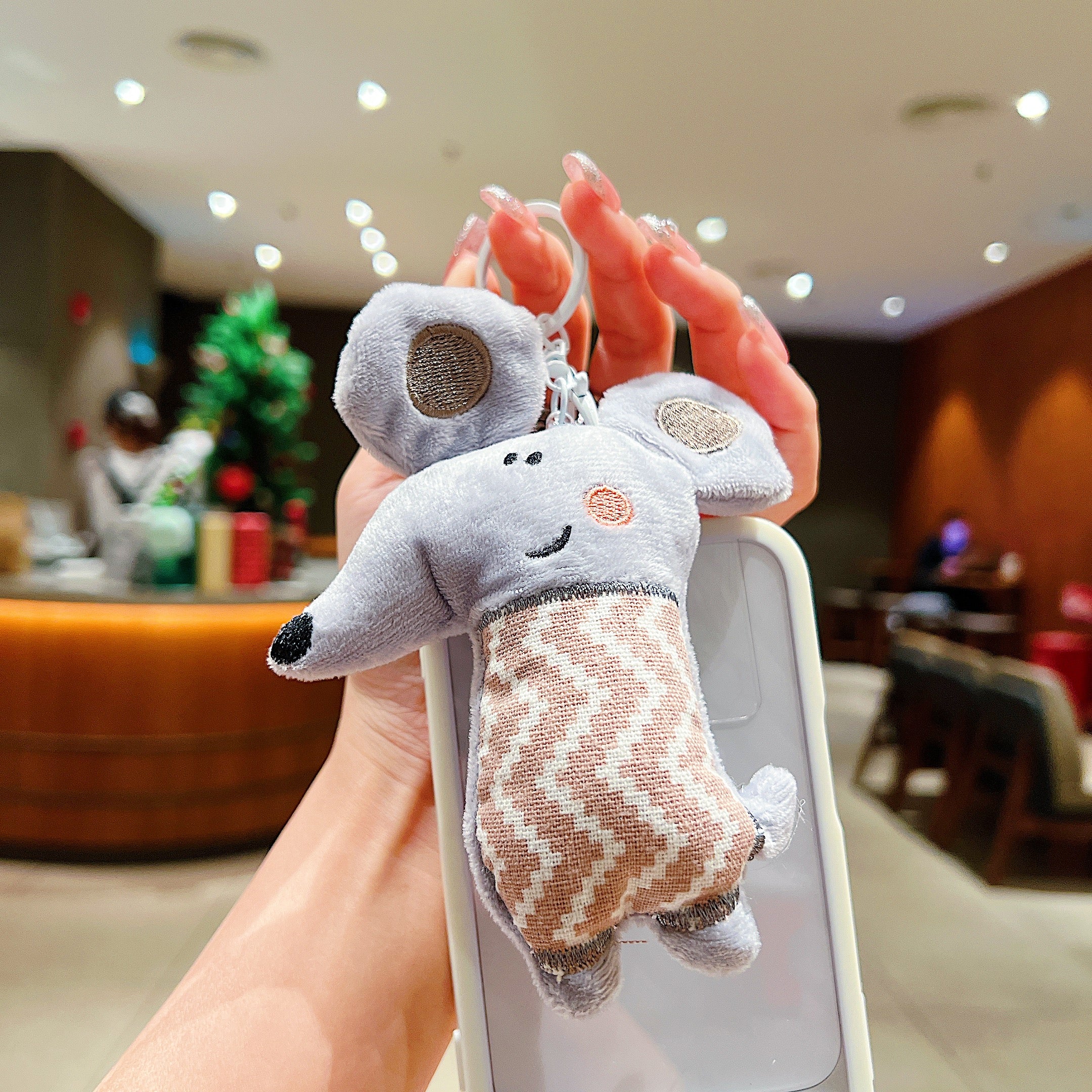 Grey Mouse Plush Charm