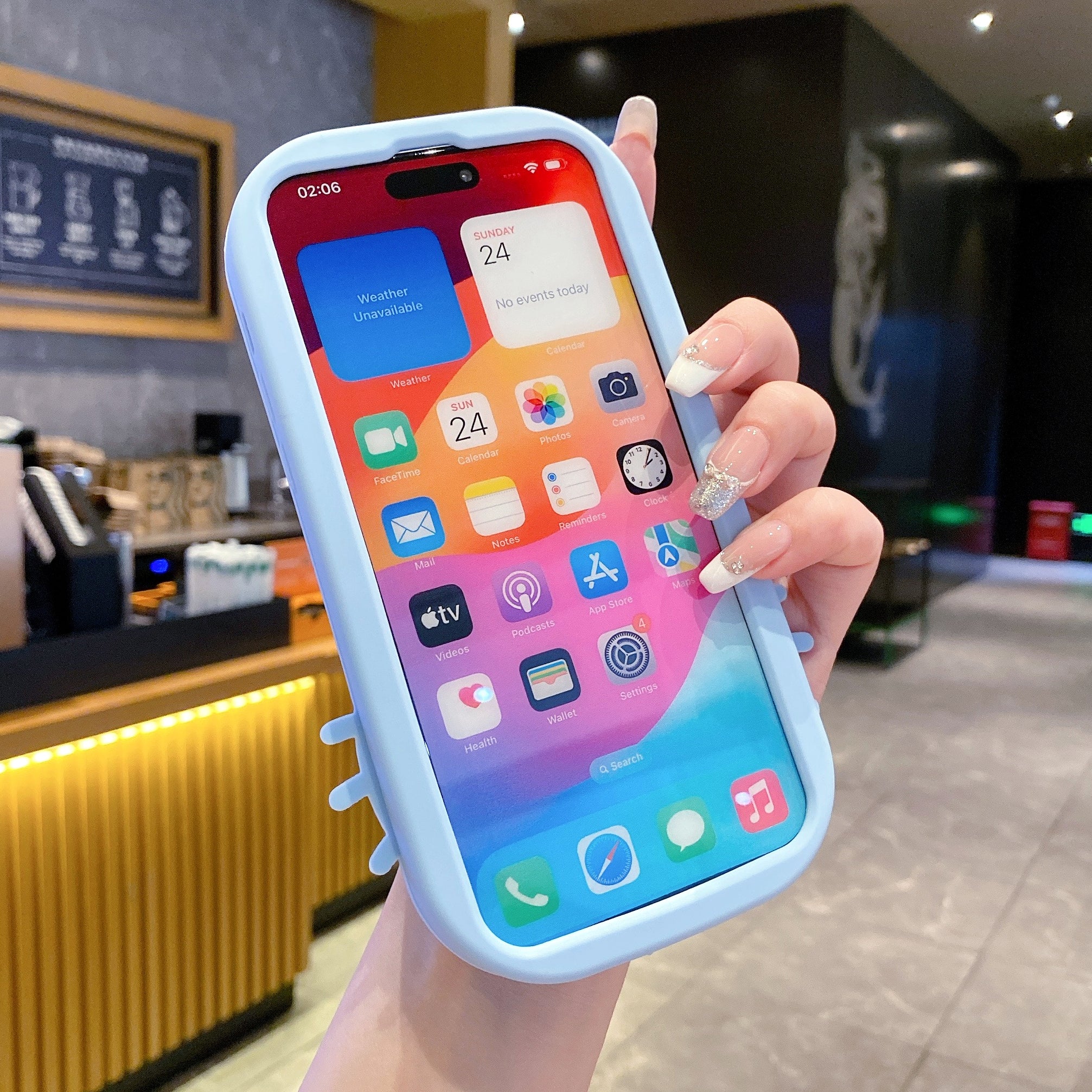 Happy Doraemon Silicon Phone Case For iPhone 15 Plus (Universal Camera Cut)