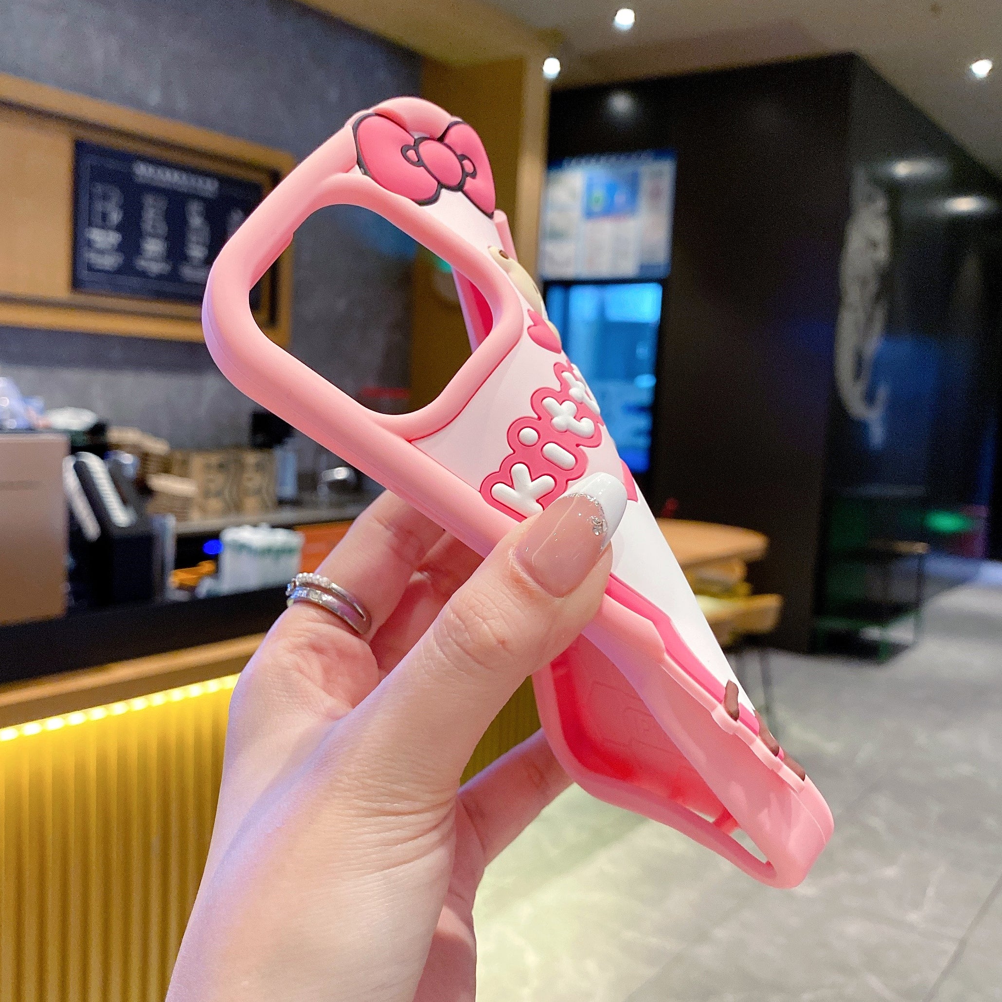 Bow Bear Kitty Silicon Phone Case For iPhone 16 Pro