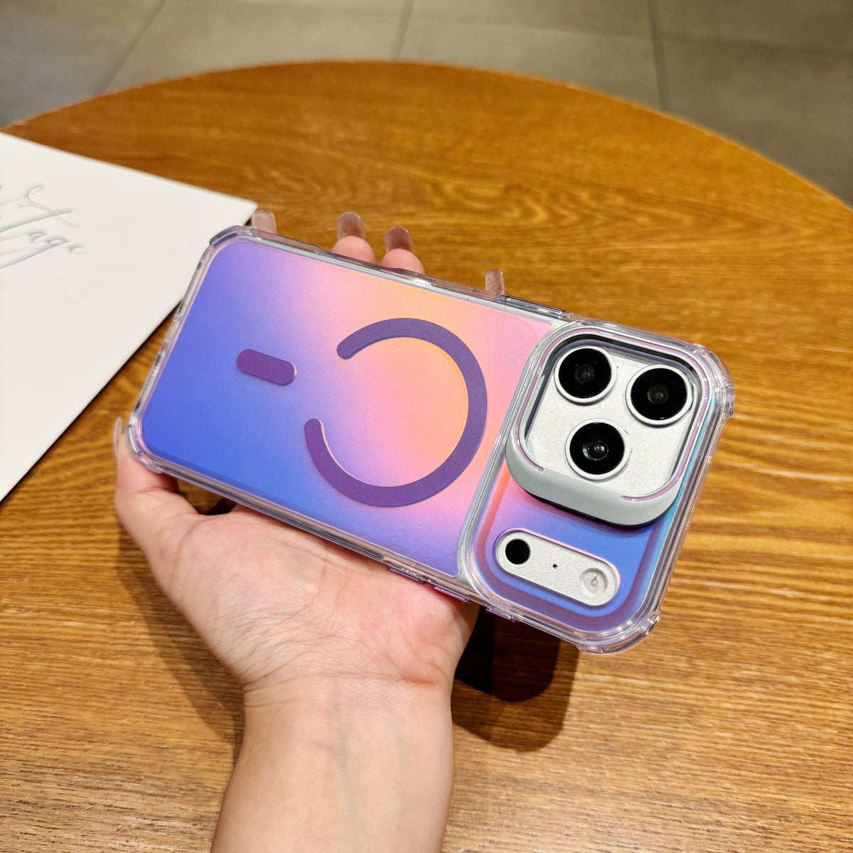 Lavender Glow Holographic MagSafe Stand Case - Phone Case For iPhone