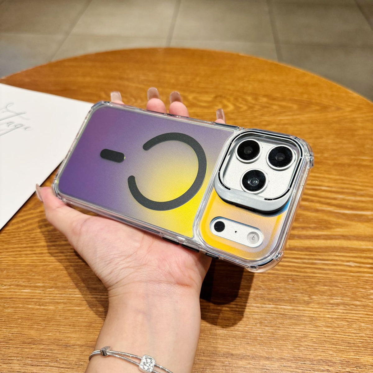 Lavender Glow Holographic MagSafe Stand Case - Phone Case For iPhone