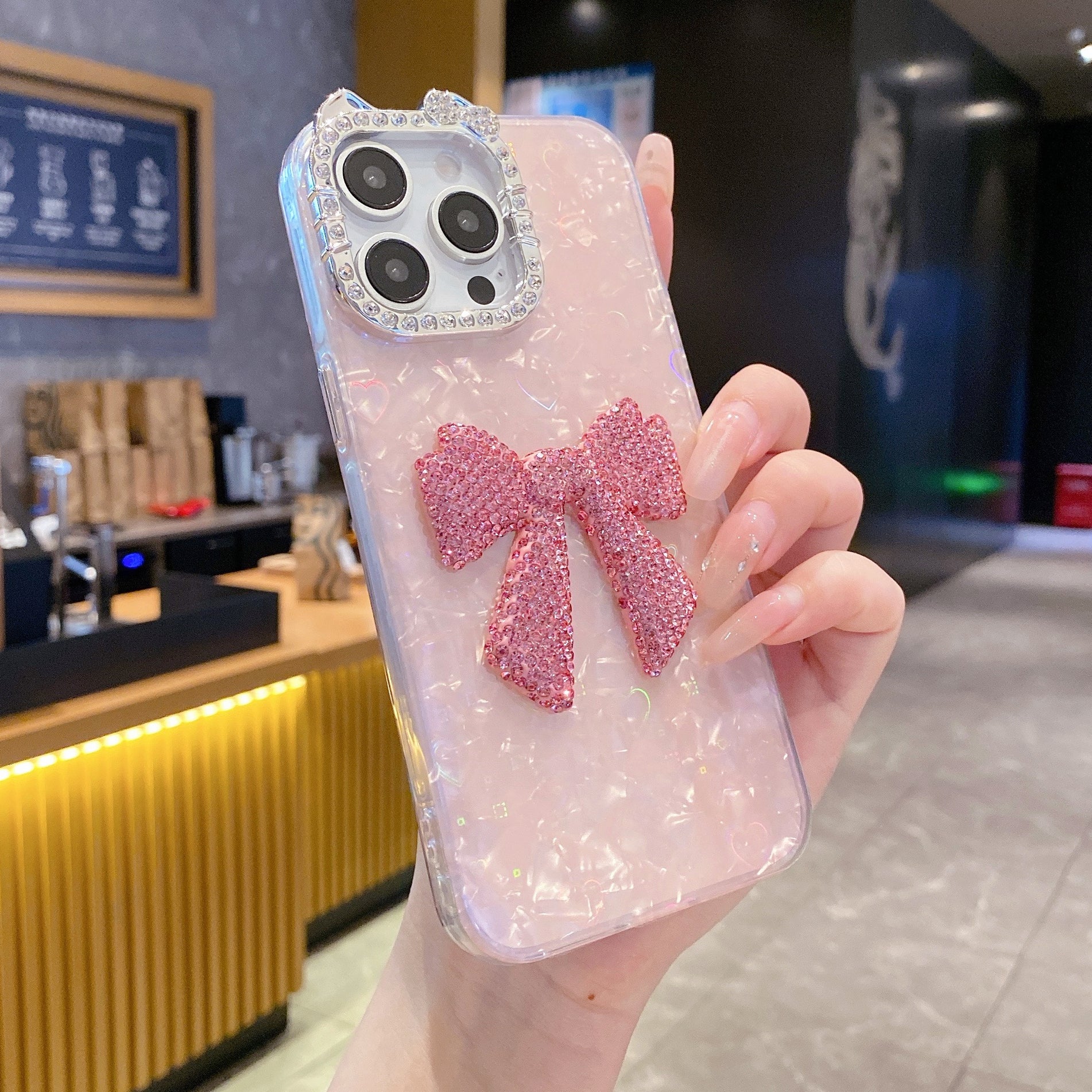 Luxury Bow Bling Case – Cute Pink Edition Case For iPhone 14 Pro Max