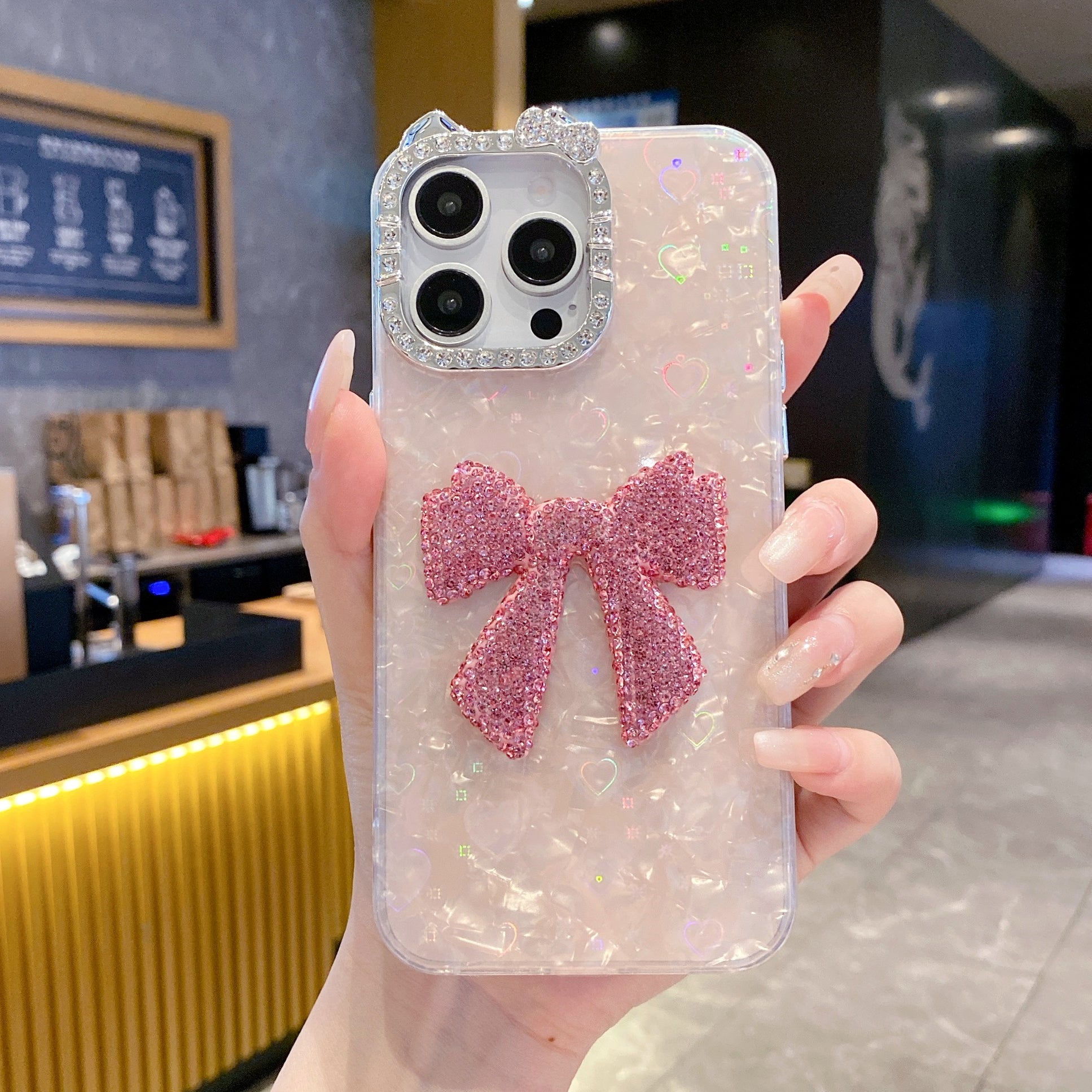Luxury Bow Bling Case – Cute Pink Edition Case For iPhone 17 Pro