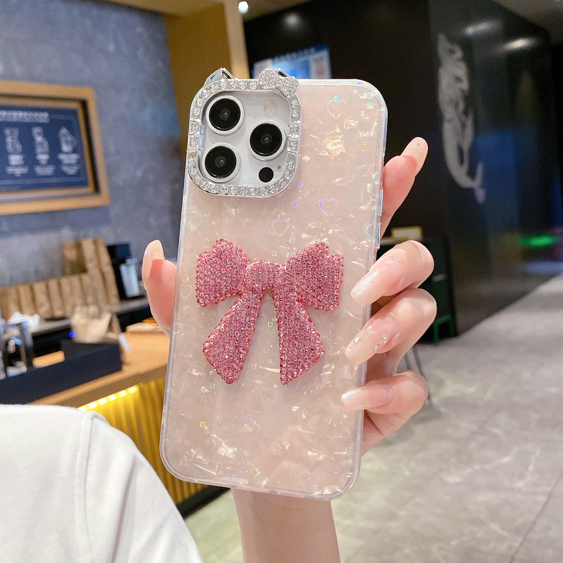 Luxury Bow Bling Case – Cute Pink Edition Case For iPhone 17 Pro