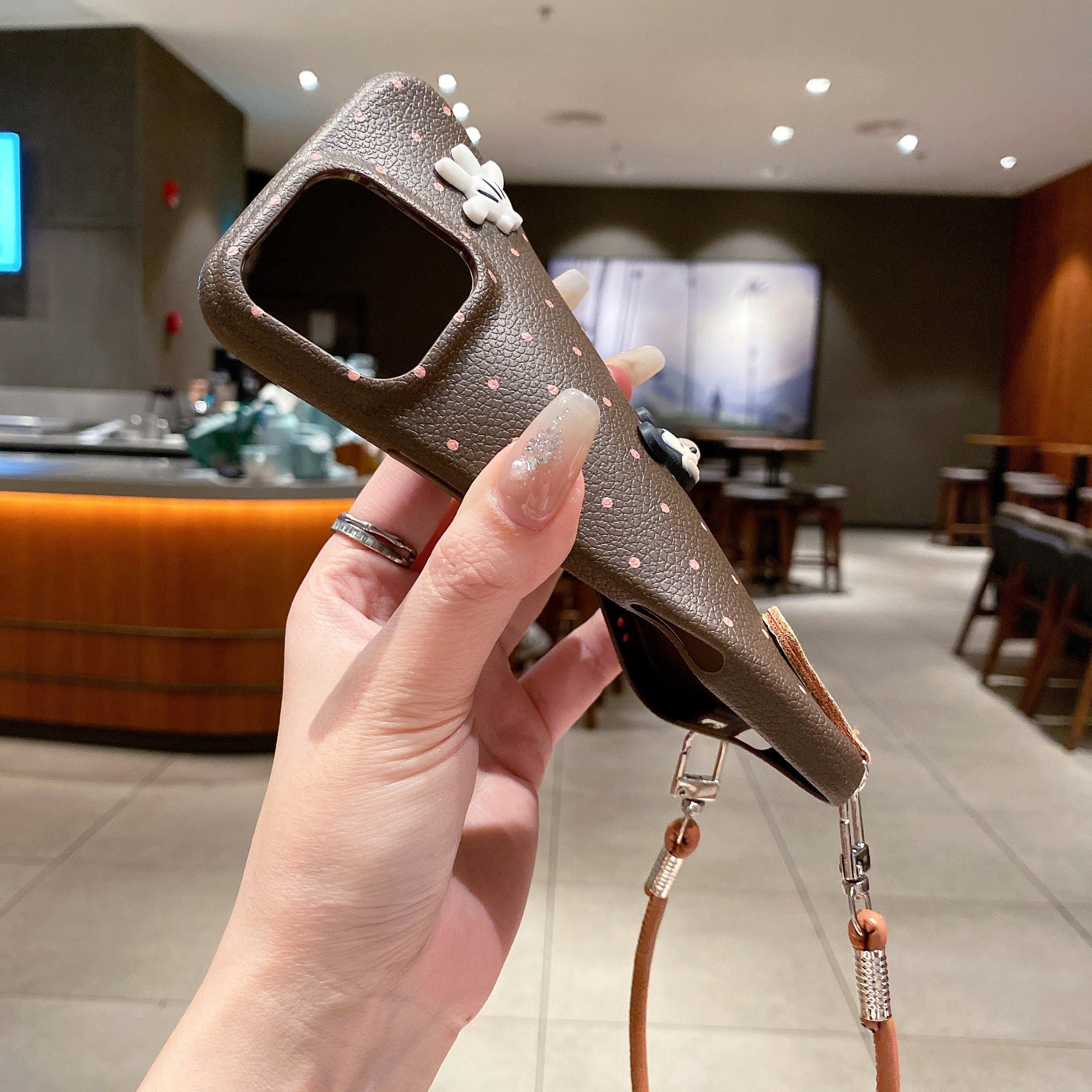 Mickey Mouse Polka Dot Leather Strap Phone Case For iPhone 17 Pro Max