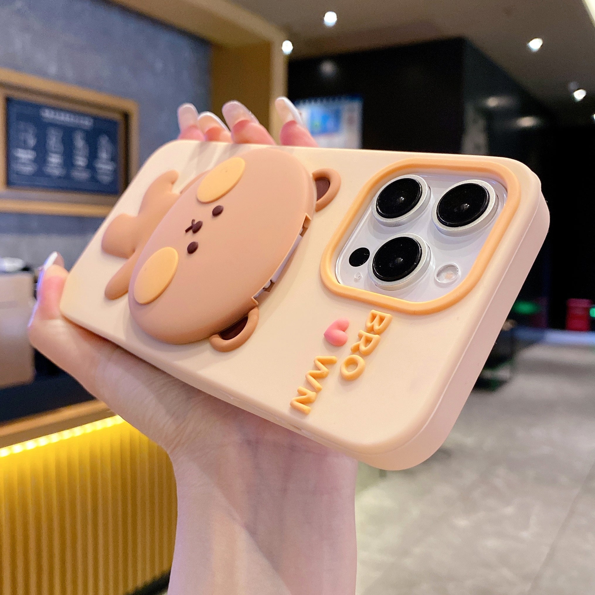 Mirror Bear Silicon Phone Cases For iPhone 14 Plus