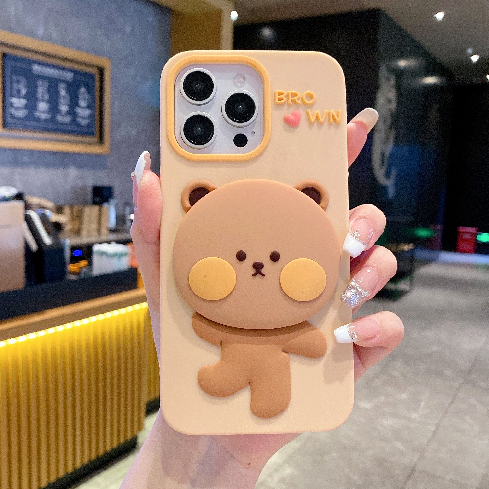 Mirror Bear Silicon Phone Cases For iPhone 14 Plus