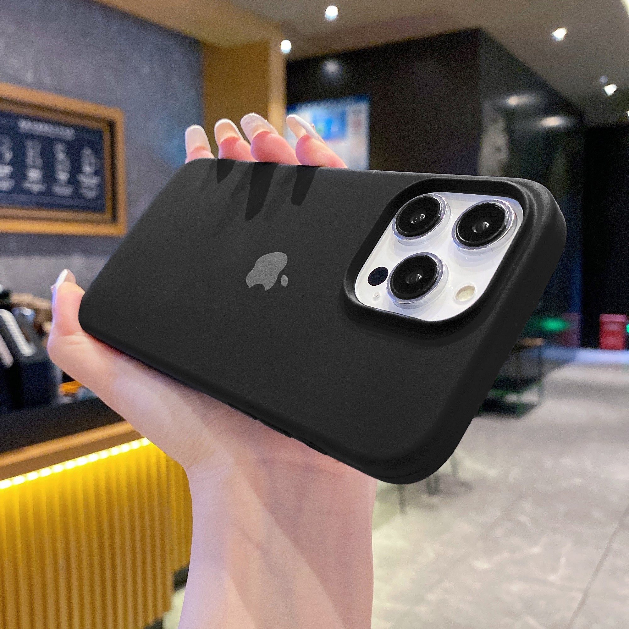 Original Black Silicon Phone Cases For iPhone 14 Plus