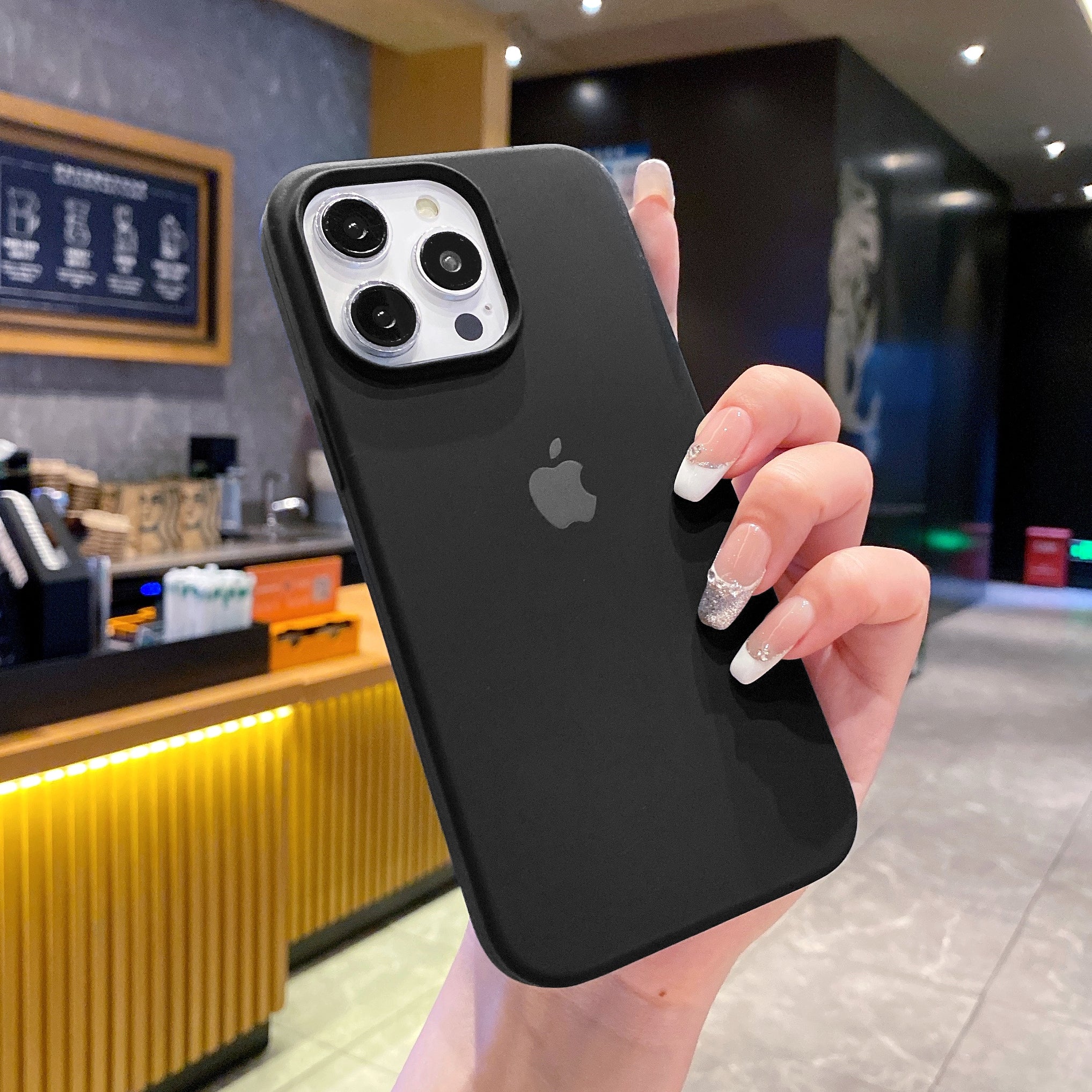 Original Black Silicon Phone Cases For iPhone 14 Plus