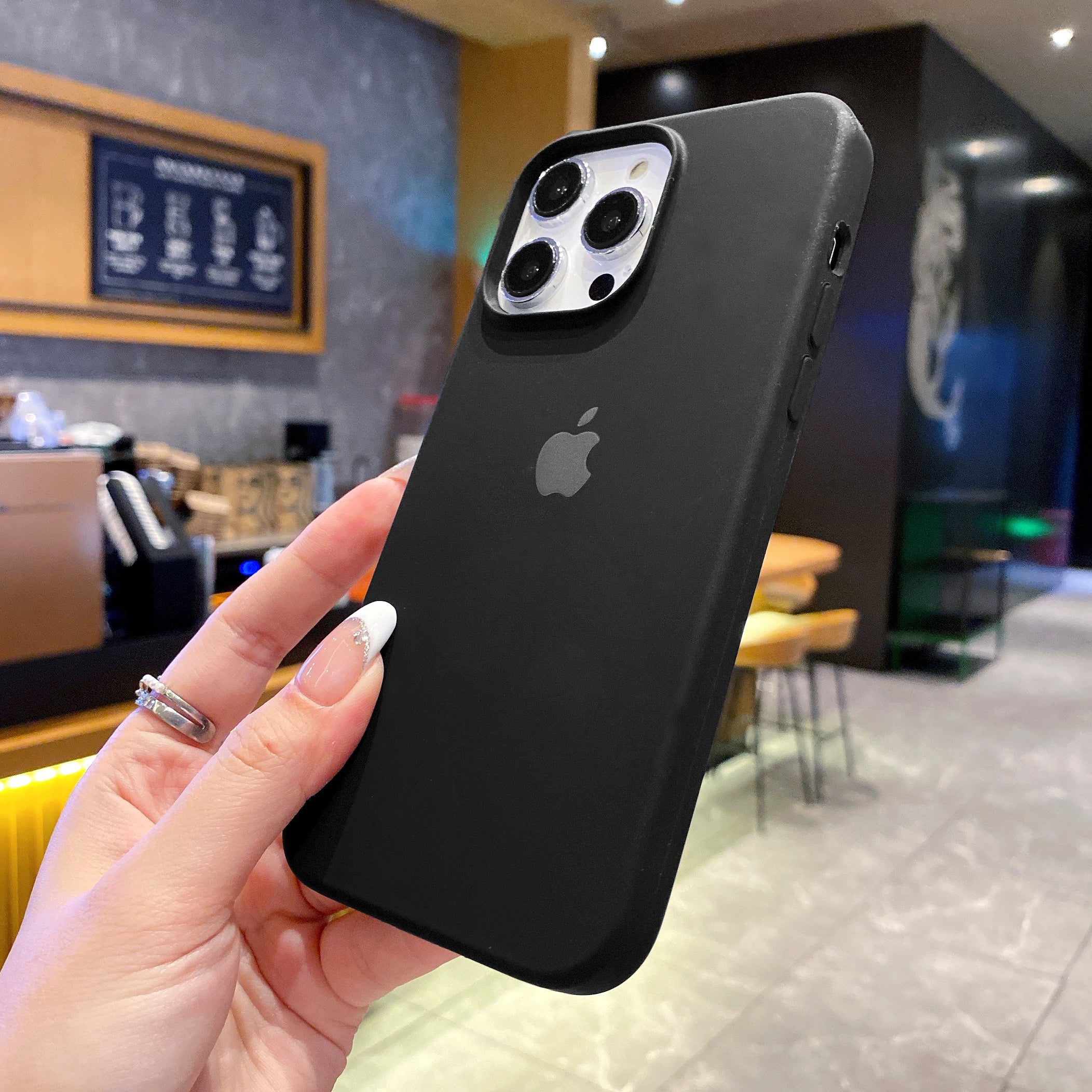 Original Black Silicon Phone Cases For iPhone 14 Plus