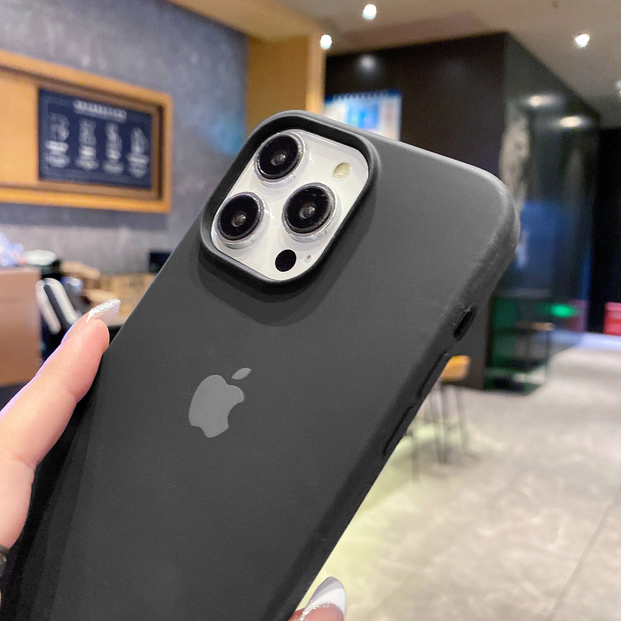 Original Black Silicon Phone Cases For iPhone 14 Plus
