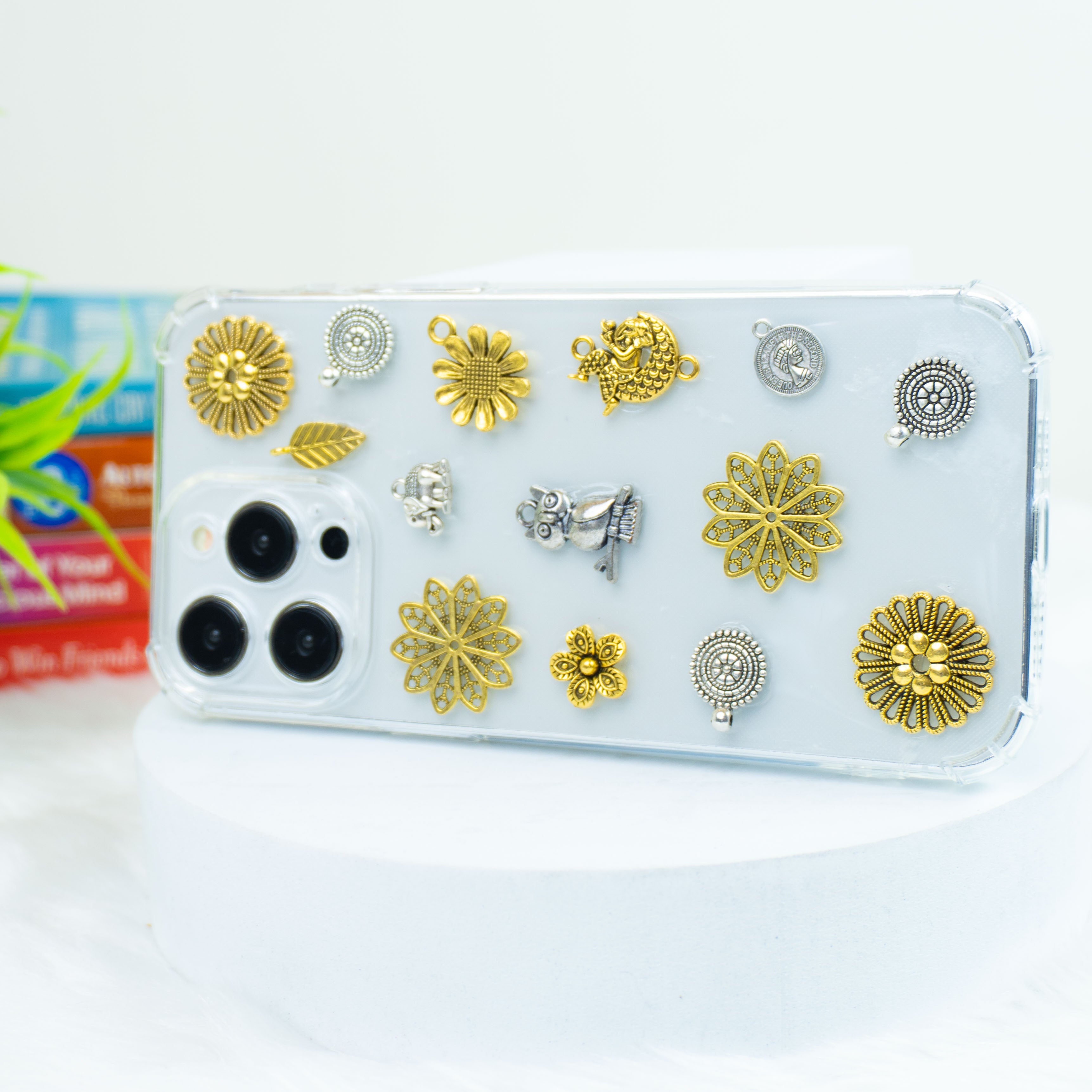 Owl-Elephant Oxidized Silicon Phone Cases For iPhone 16 Plus