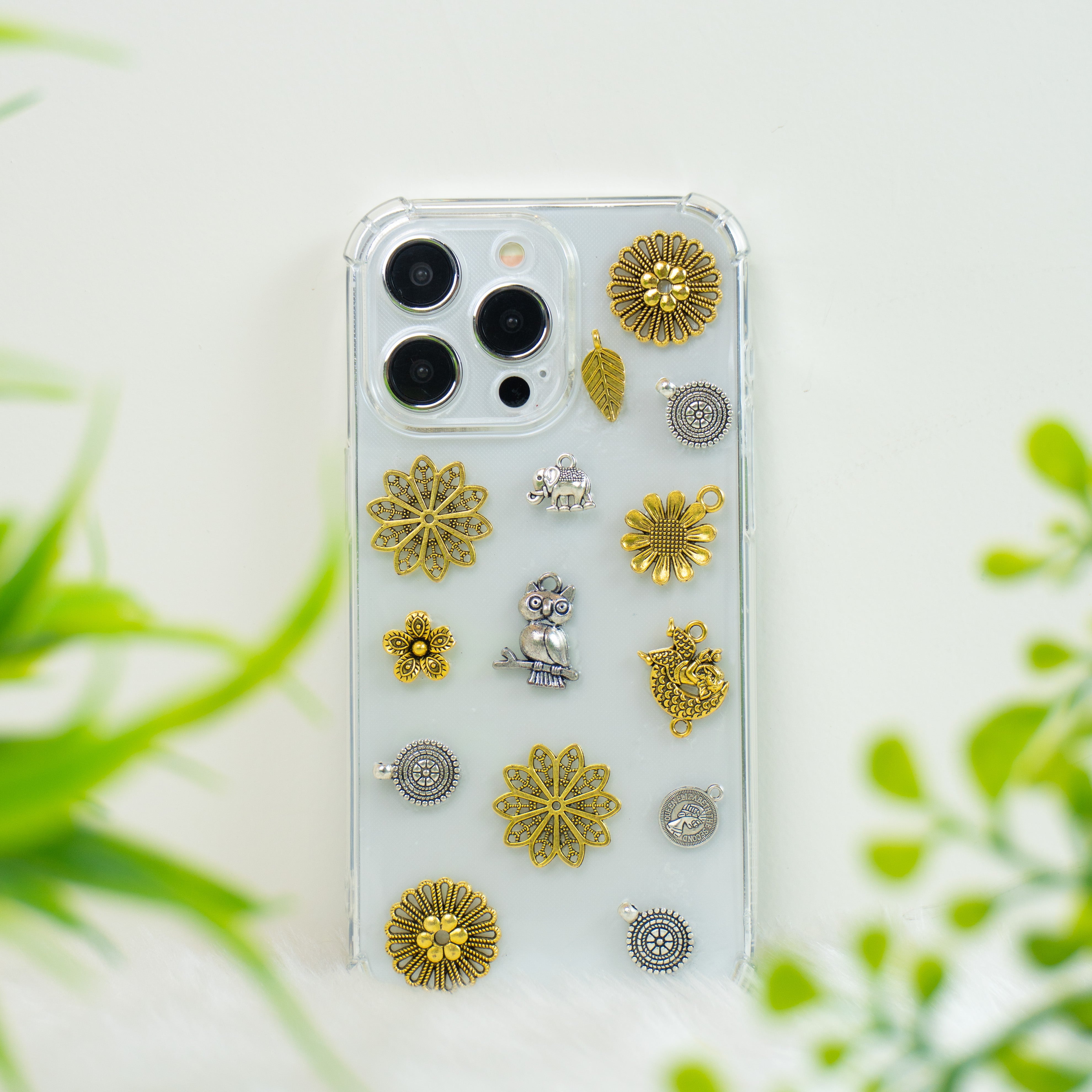 Owl-Elephant Oxidized Silicon Phone Cases For iPhone 16 Plus