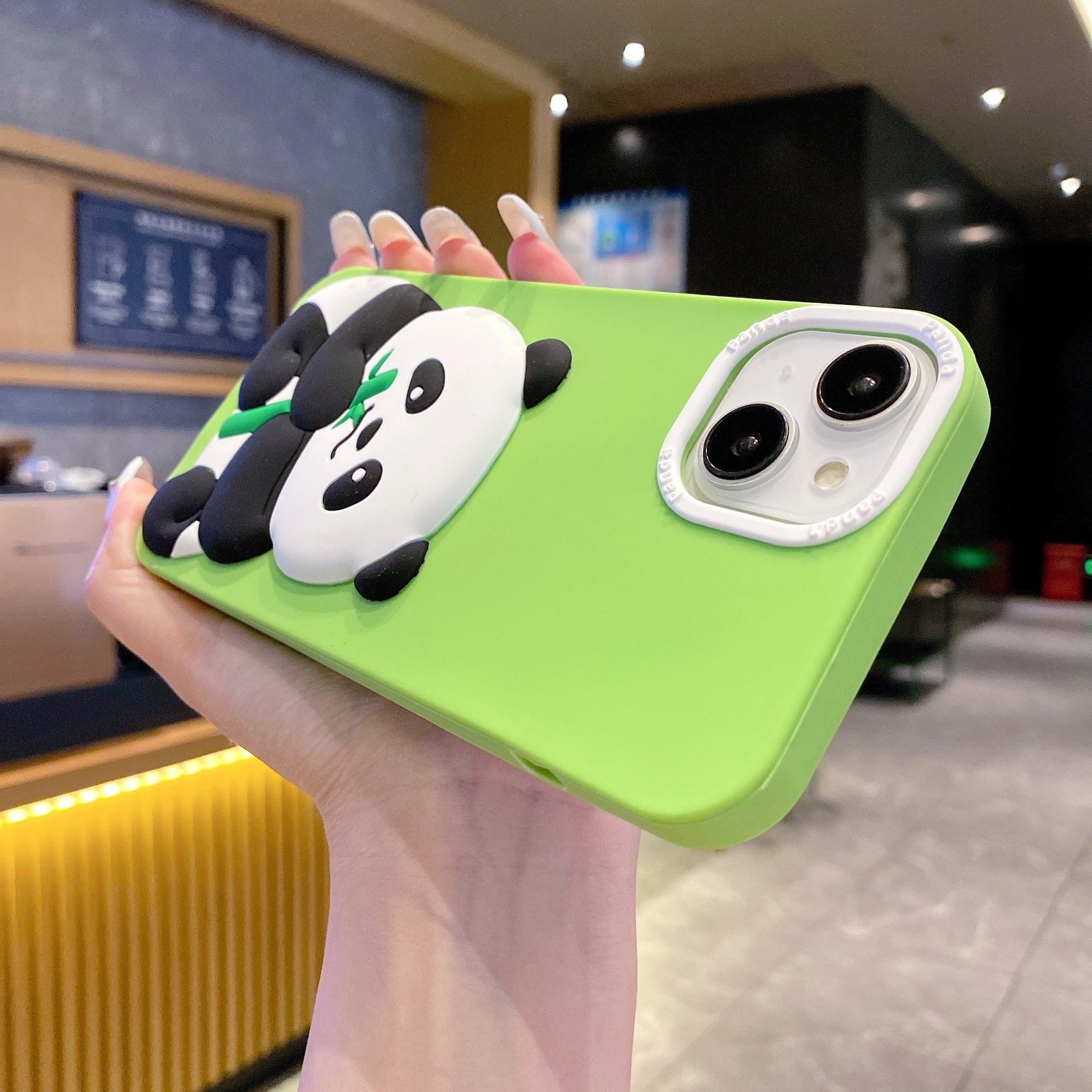 Panda With BamBoo Silicon Phone Cases For iPhone 14 Plus