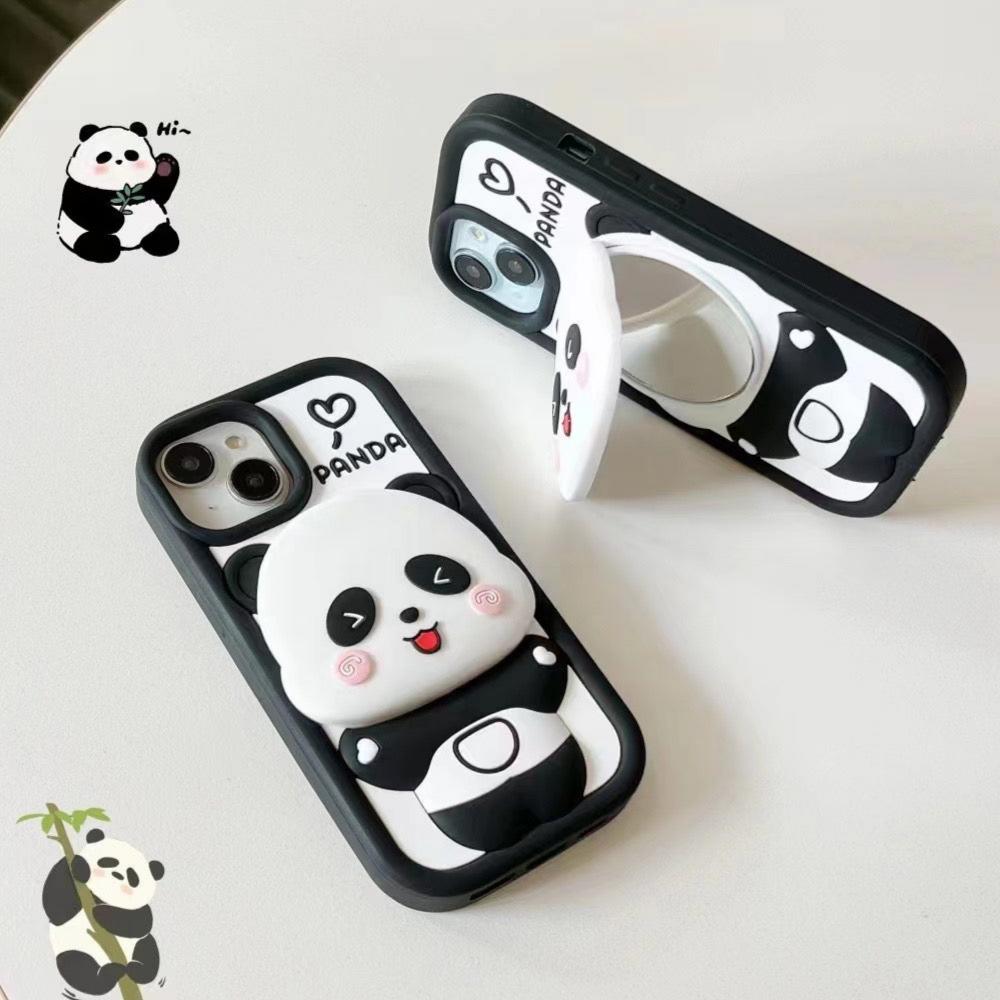 cute-panda-with-mirror-stand-silicon-phone-case-for-iphone