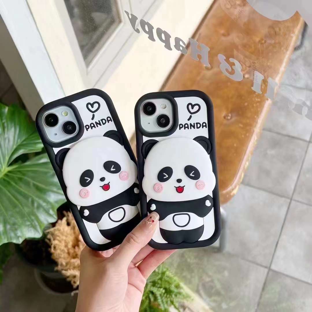 cute-panda-with-mirror-stand-silicon-phone-case-for-iphone