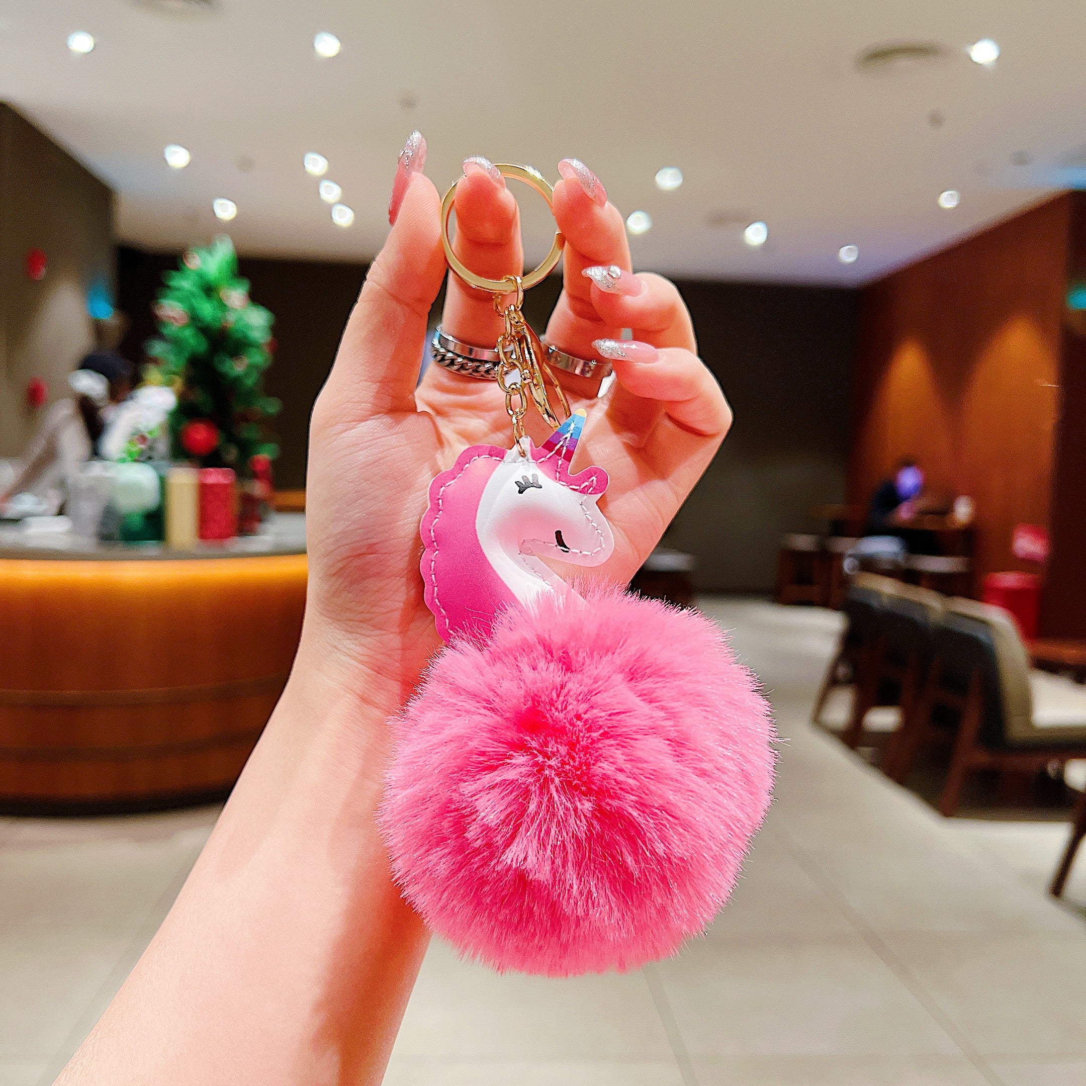 Pink Unicorn Fluffy Charm