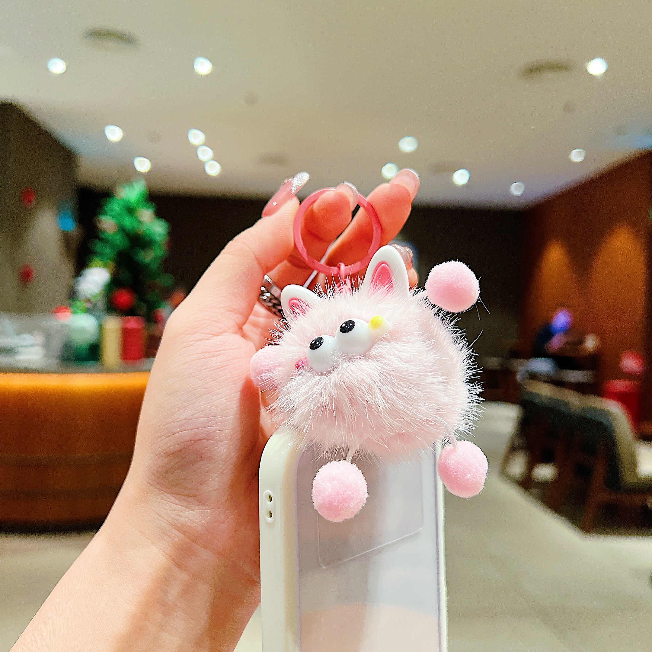 Pink Bunny Plush Charm