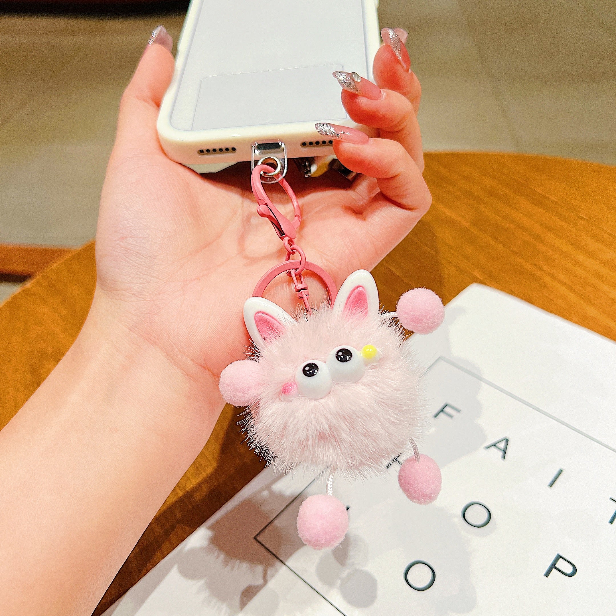 Pink Bunny Plush Charm