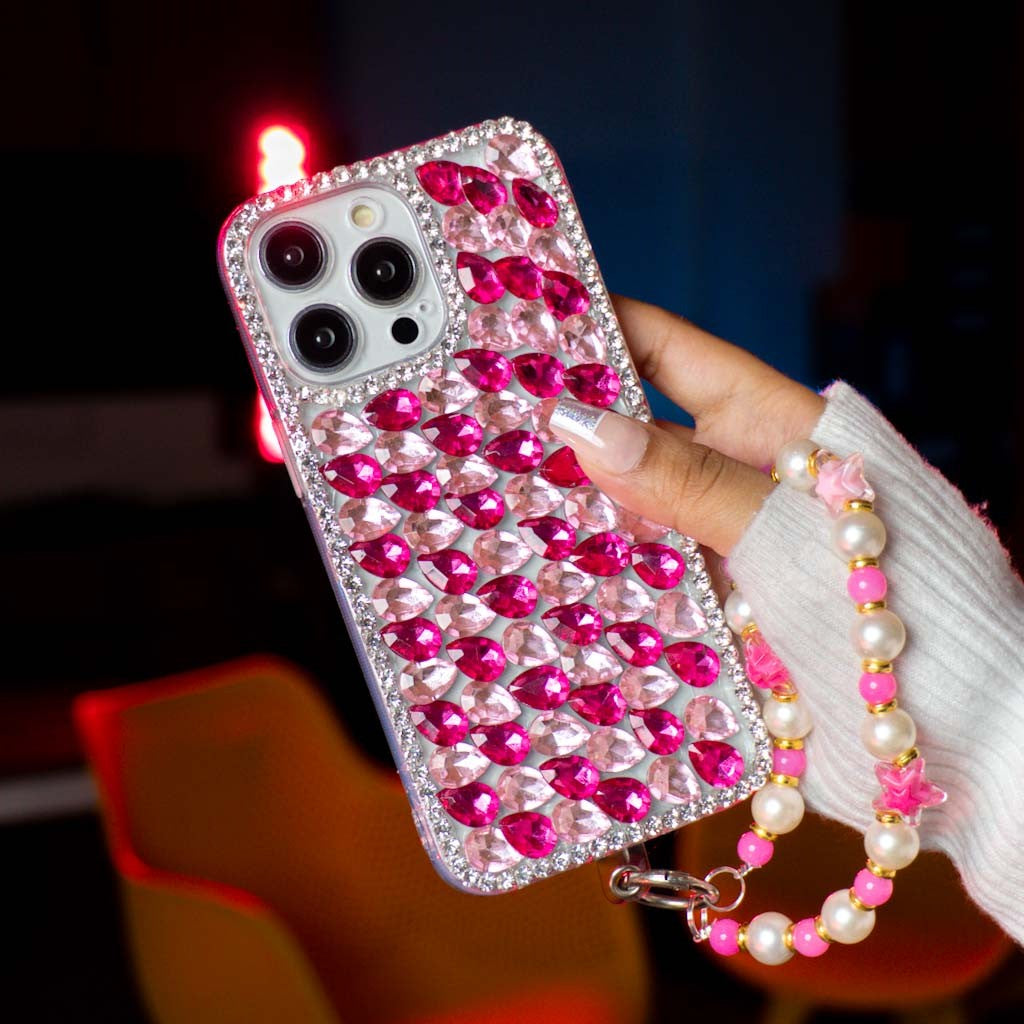 Pink Diamond With Pink Bracelet Silicon Phone Cases For iPhone 12 Pro