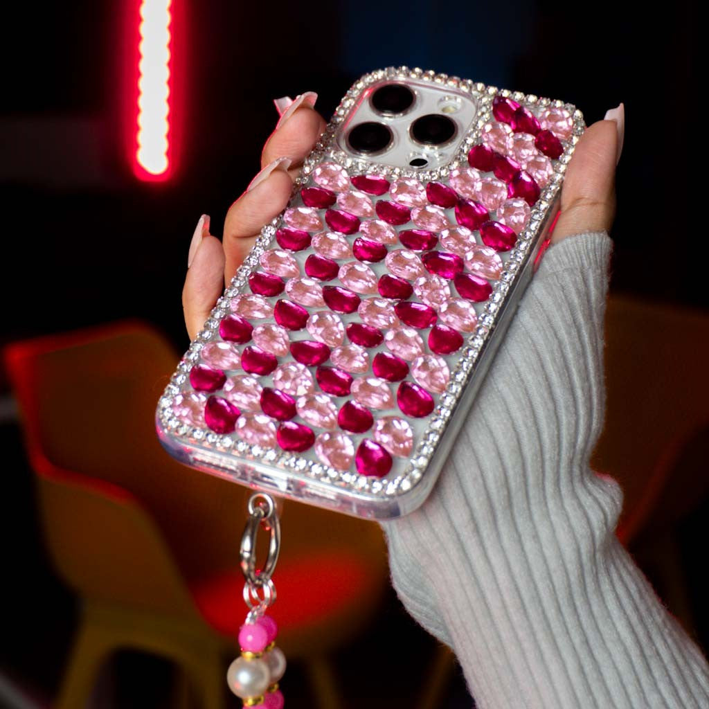 Pink Diamond With Pink Bracelet Silicon Phone Cases For iPhone 12 Pro
