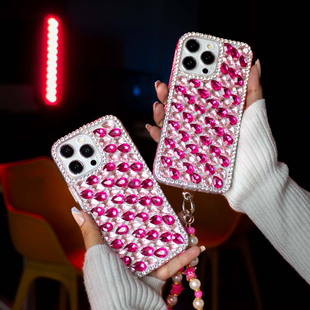 Pink Diamond With Pink Bracelet Silicon Phone Cases For iPhone 12 Pro