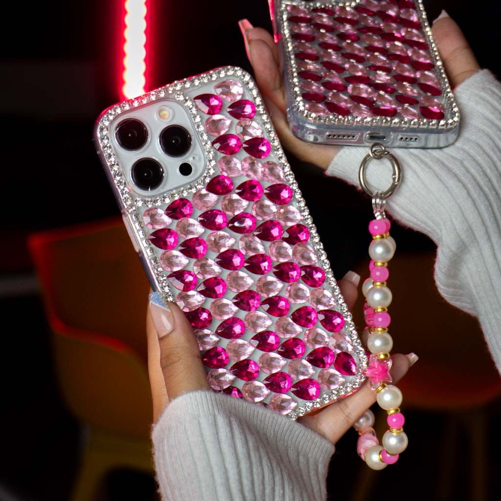 Pink Diamond With Pink Bracelet Silicon Phone Cases For iPhone 12 Pro
