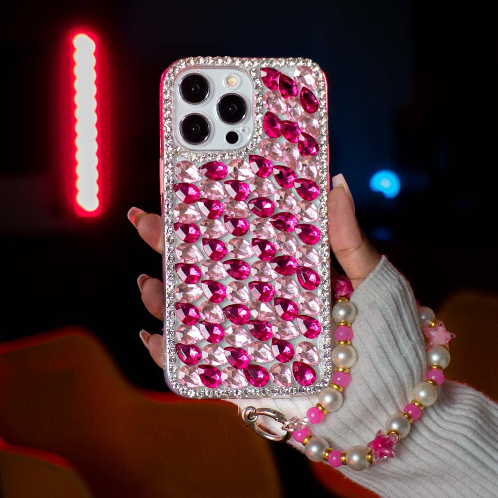 Pink Diamond With Pink Bracelet Silicon Phone Cases For iPhone 12 Pro