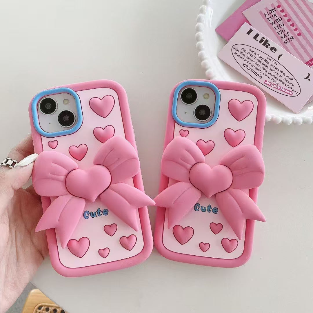 pink-heart-with-bow-stand-silicon-phone-cases-for-iphone