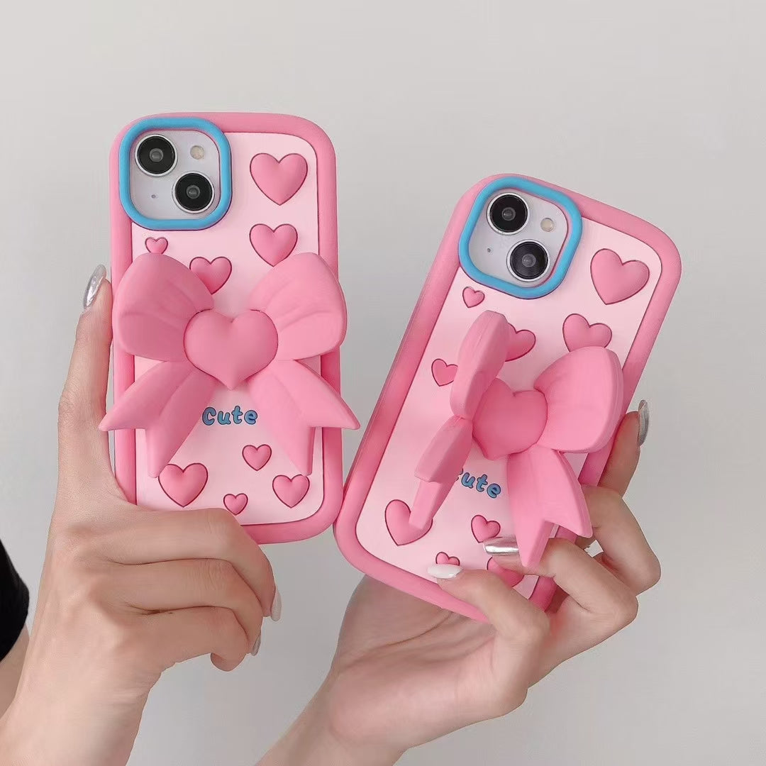 pink-heart-with-bow-stand-silicon-phone-cases-for-iphone