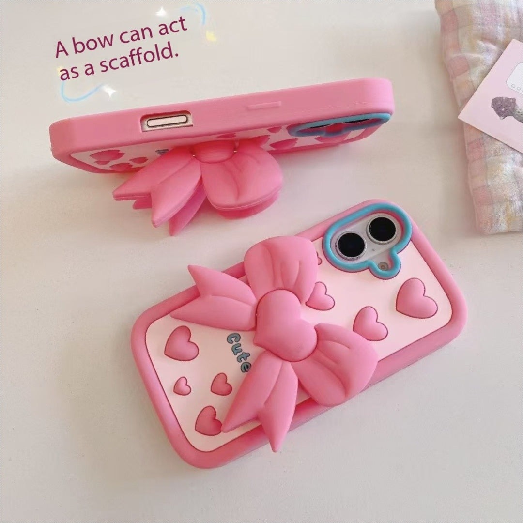 pink-heart-with-bow-stand-silicon-phone-cases-for-iphone