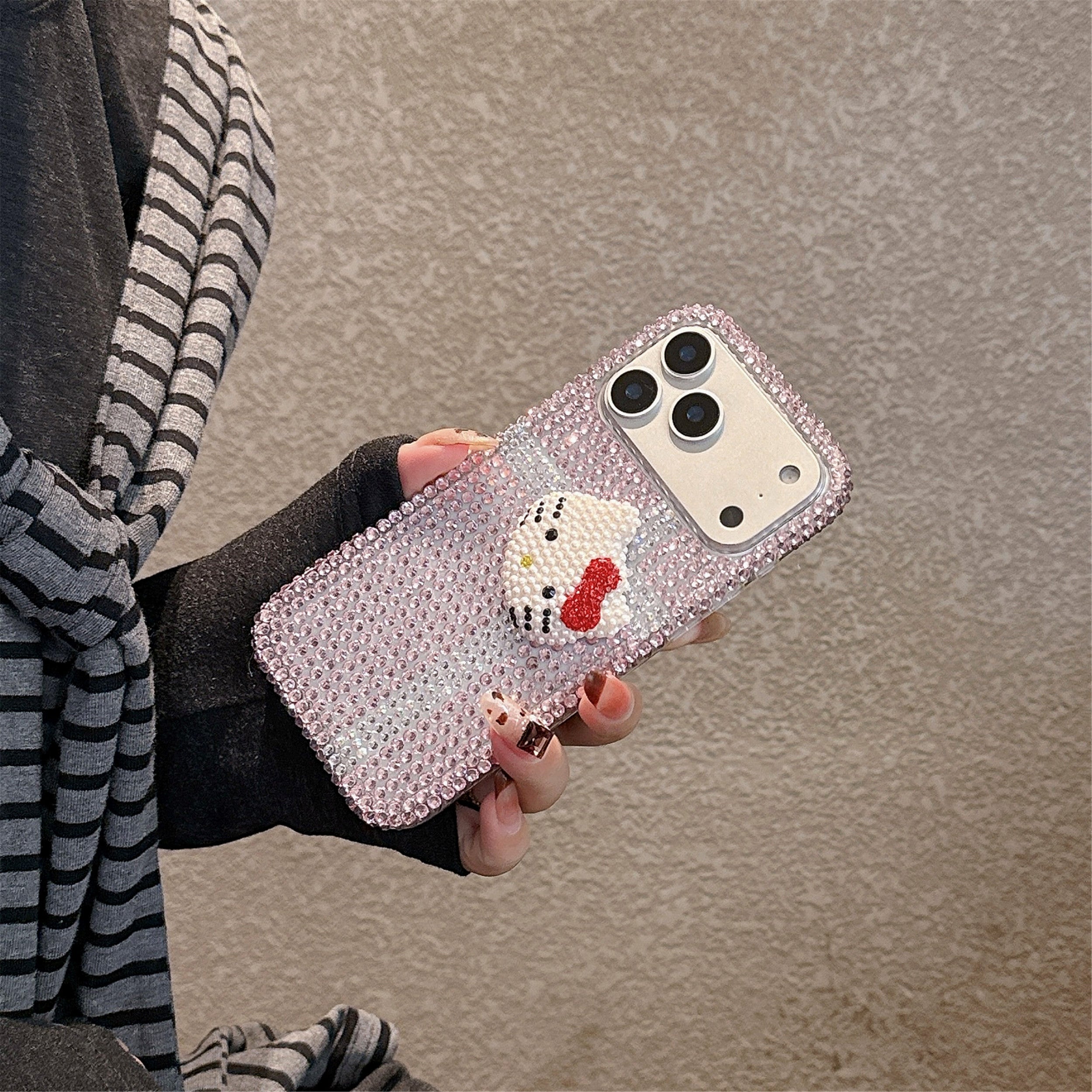 Pink Diamond Bliss Phone Case — Luxury Handcrafted Kitty Full Rhinestone Cover