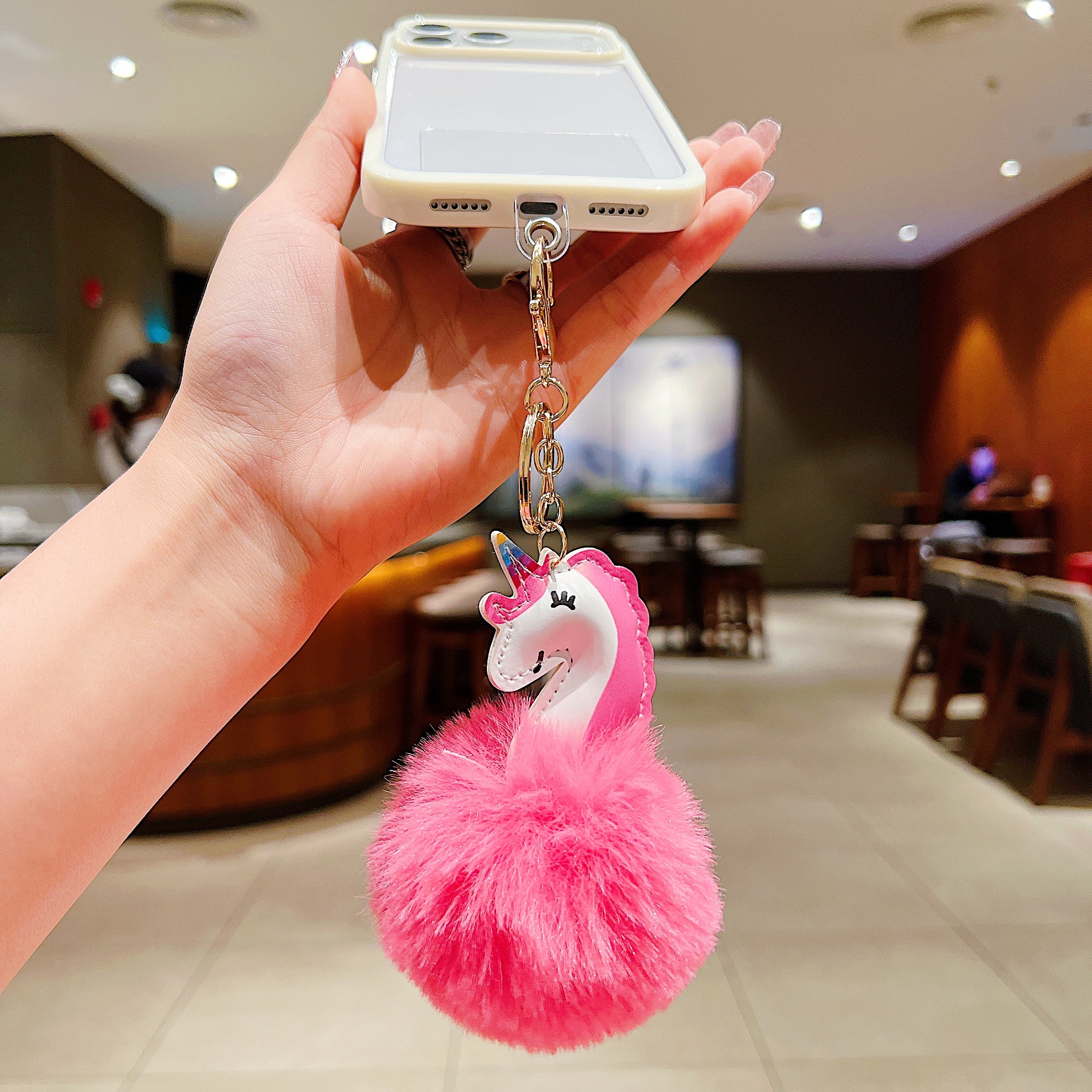 Pink Unicorn Fluffy Charm