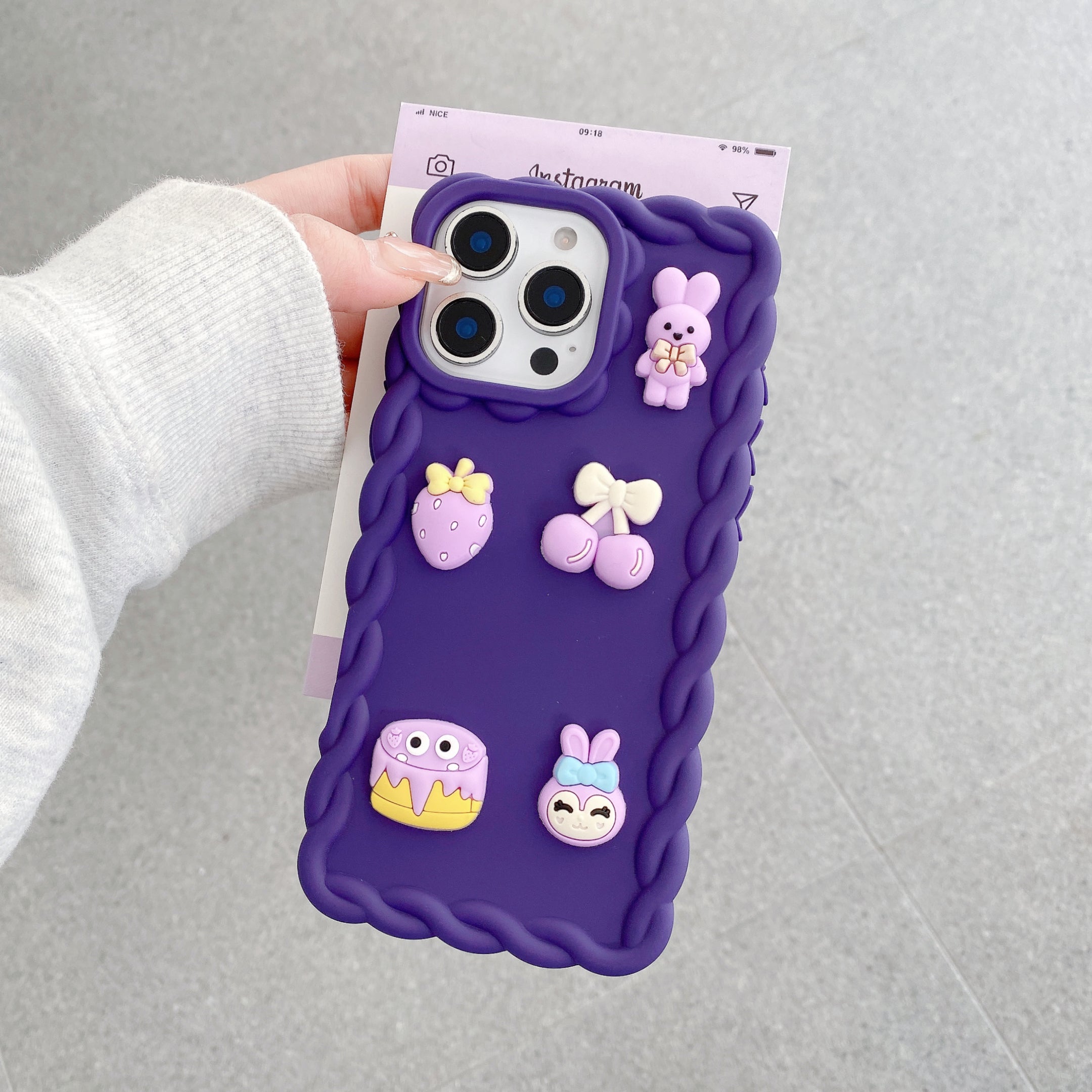 Purple Birthday Articals Silicon Phone Cases For iPhone 15