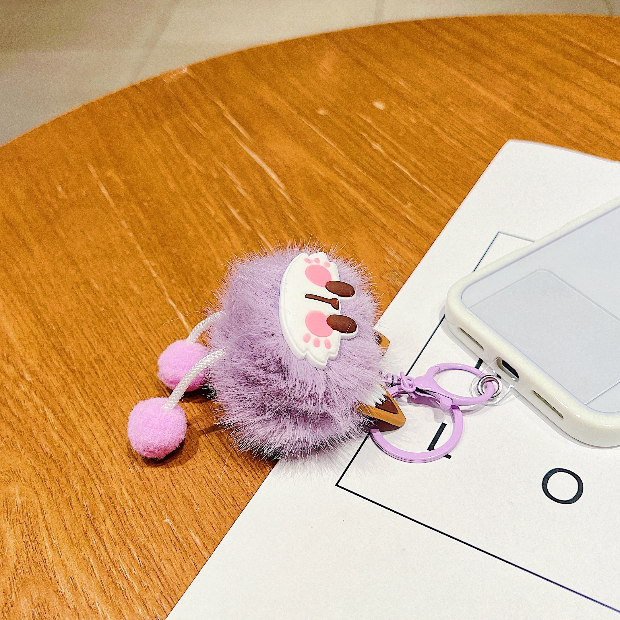 Purple Fluffy Cat Charm