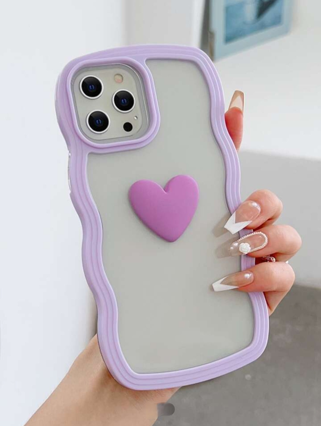 cute-clear-3d-love-purple-heart-wavy-frame-silicon-phone-cases-for-iphone