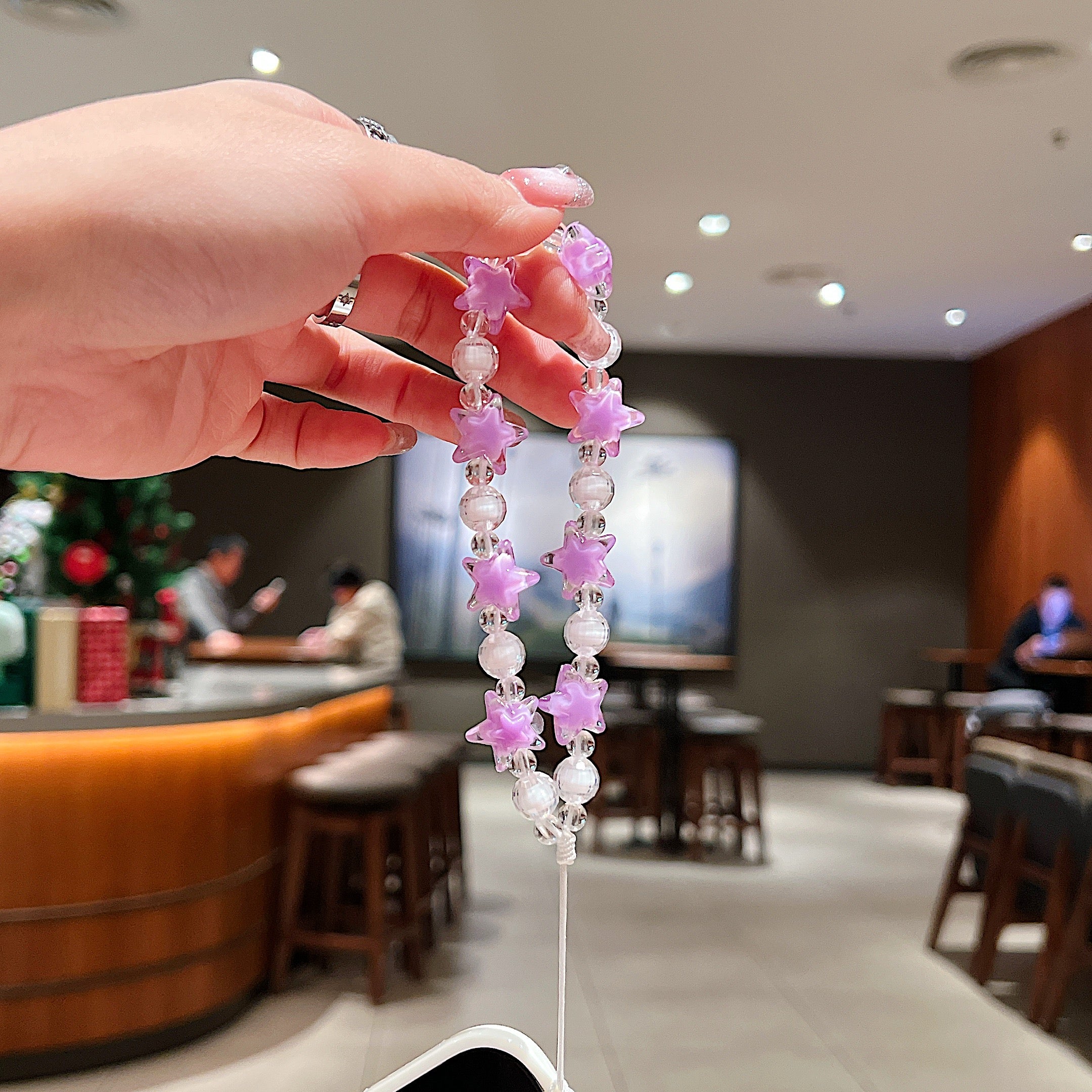 Purple Star Beaded Phone Charm